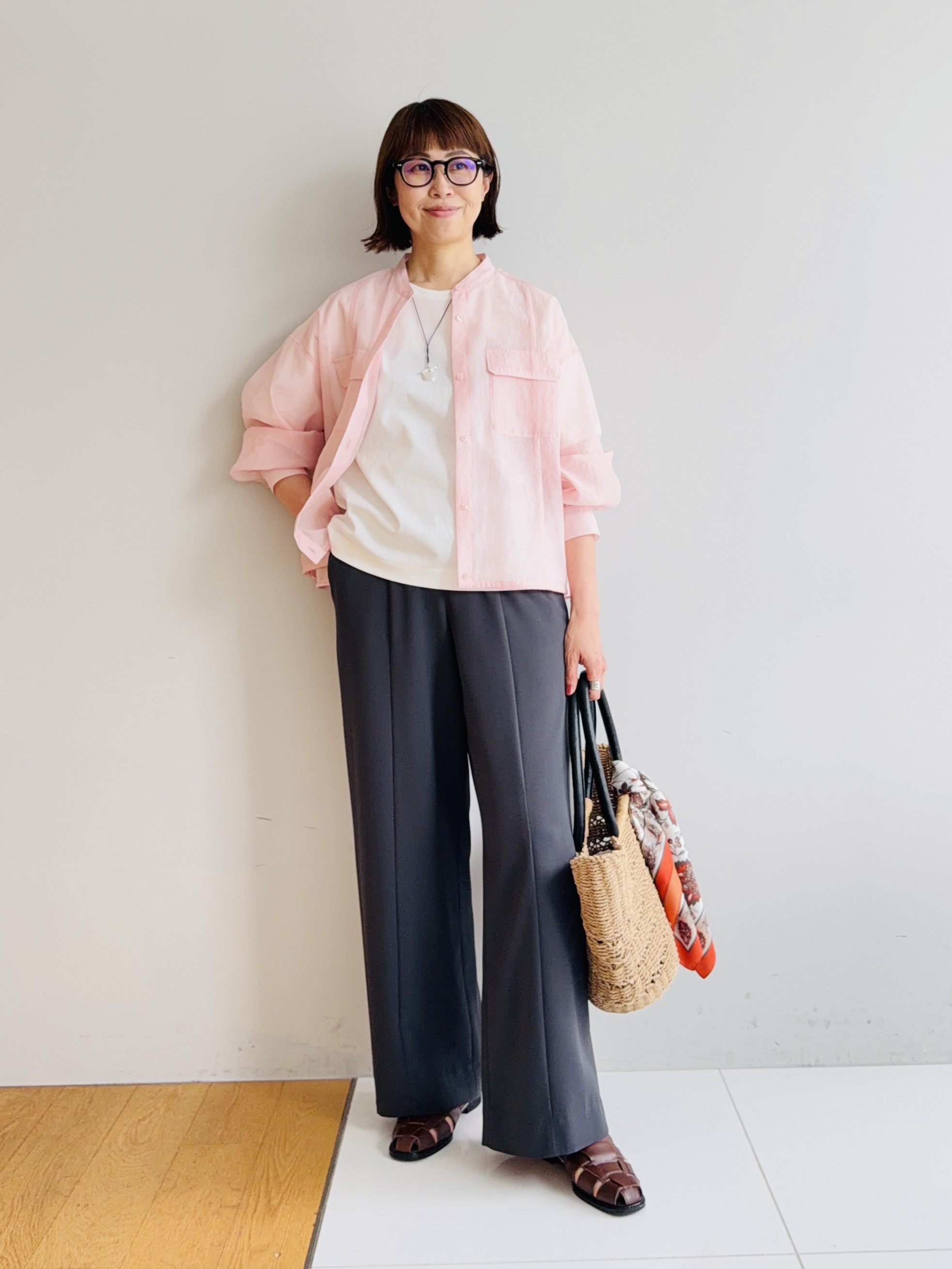 murayamaさんの「INDIVI｜【トレンド／2WAY】裾ドロスト付きシアーブラウスブルゾン」を使ったコーディネート
