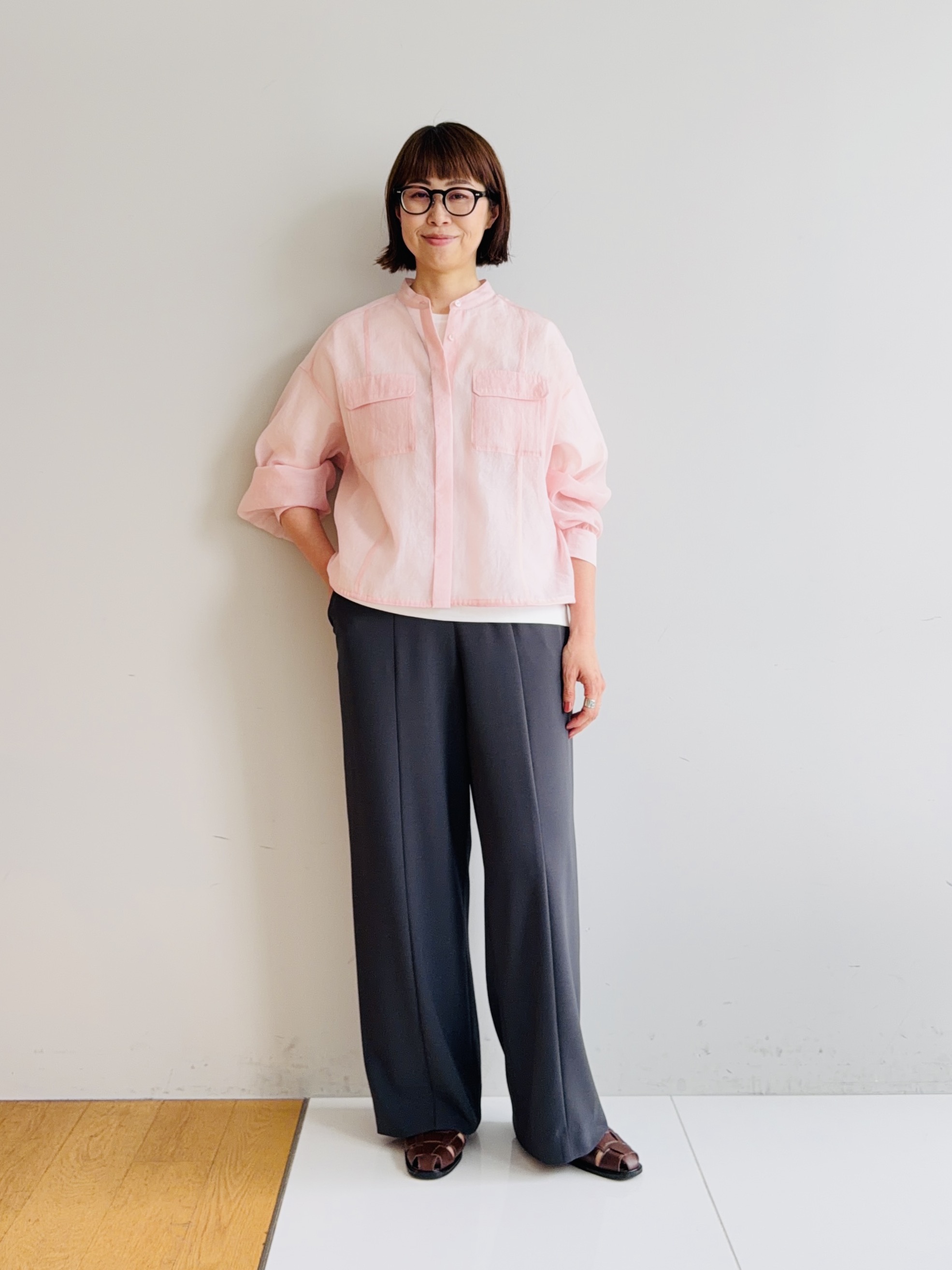 murayamaさんの「INDIVI｜【トレンド／2WAY】裾ドロスト付きシアーブラウスブルゾン」を使ったコーディネート