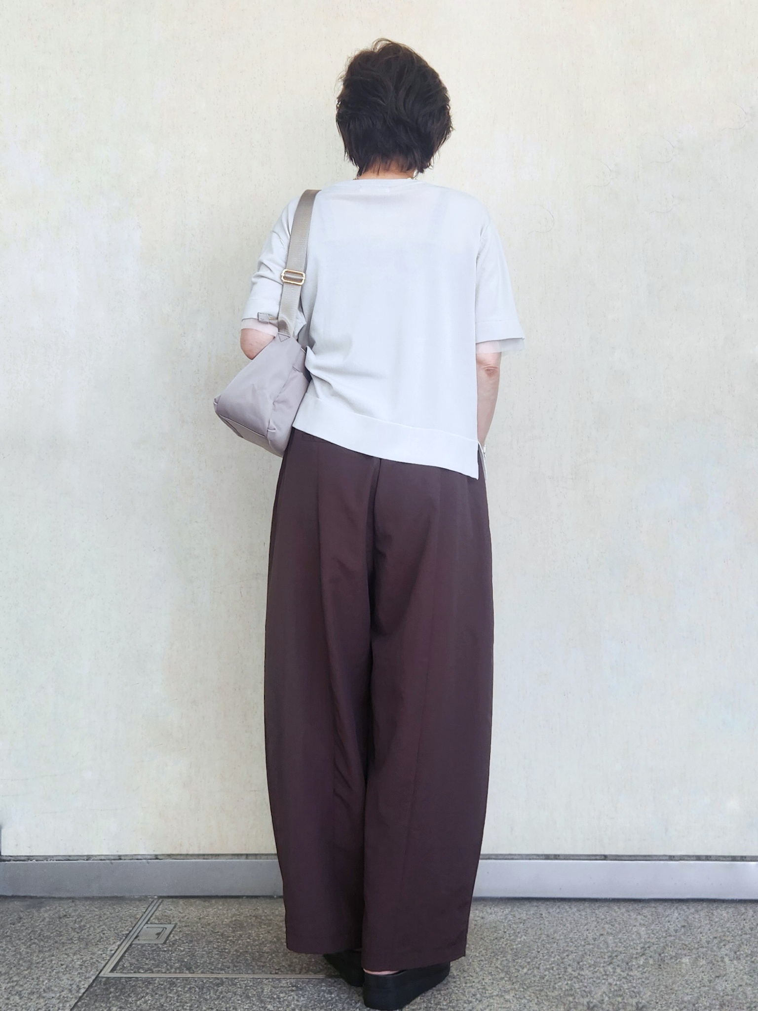 milkyさんの「OPAQUE.CLIP｜【UV／接触冷感／抗ピル】シアー＆レイヤード風さらりニット《洗濯機OK》」を使ったコーディネート