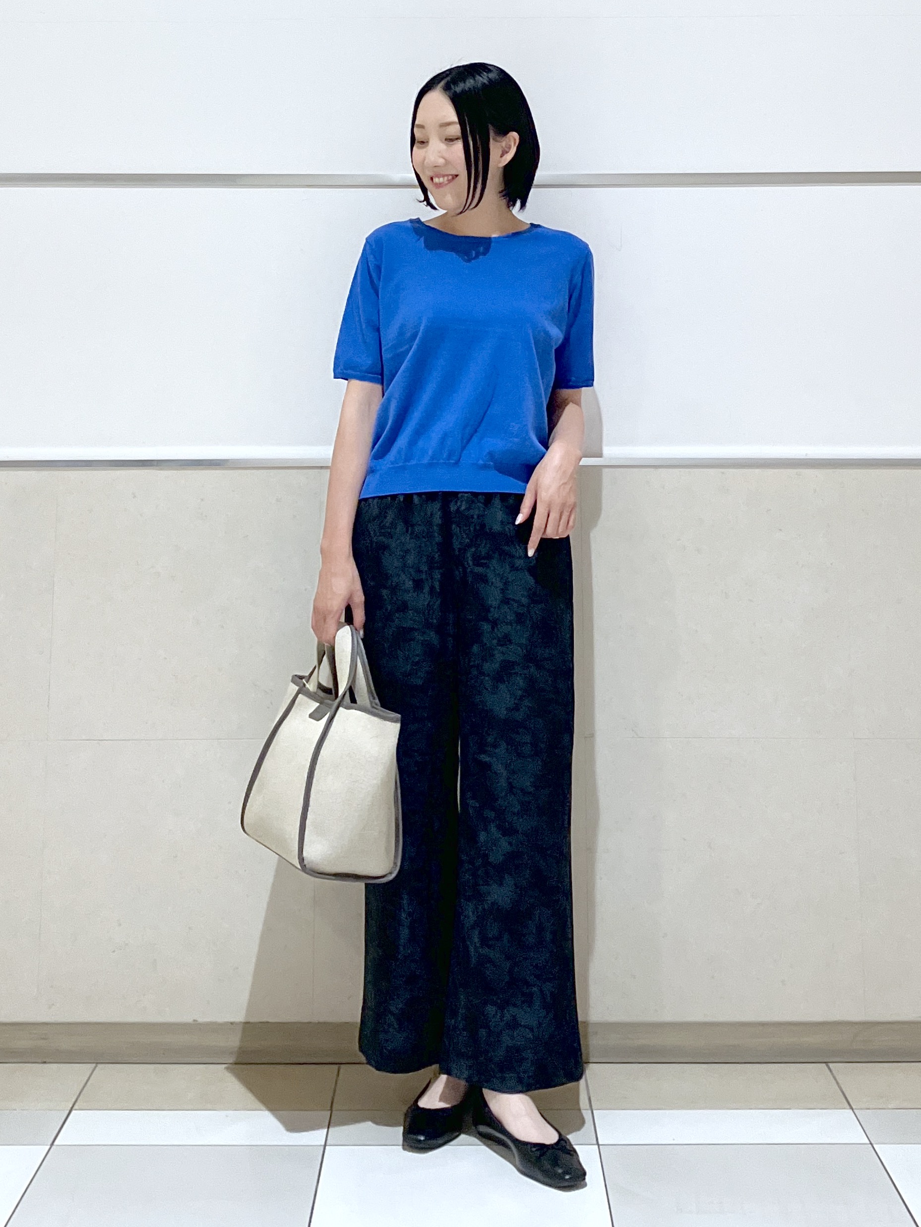 eriko さんの「Dessin｜【9色展開/接触冷感/UVカット】ドライタッチサマーニットT」を使ったコーディネート