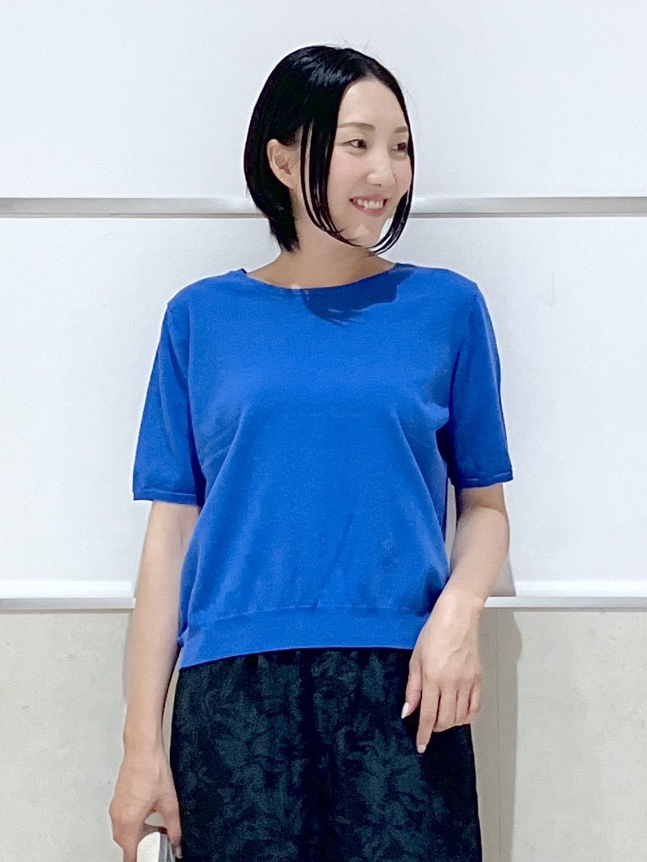 eriko さんの「Dessin｜【9色展開/接触冷感/UVカット】ドライタッチサマーニットT」を使ったコーディネート