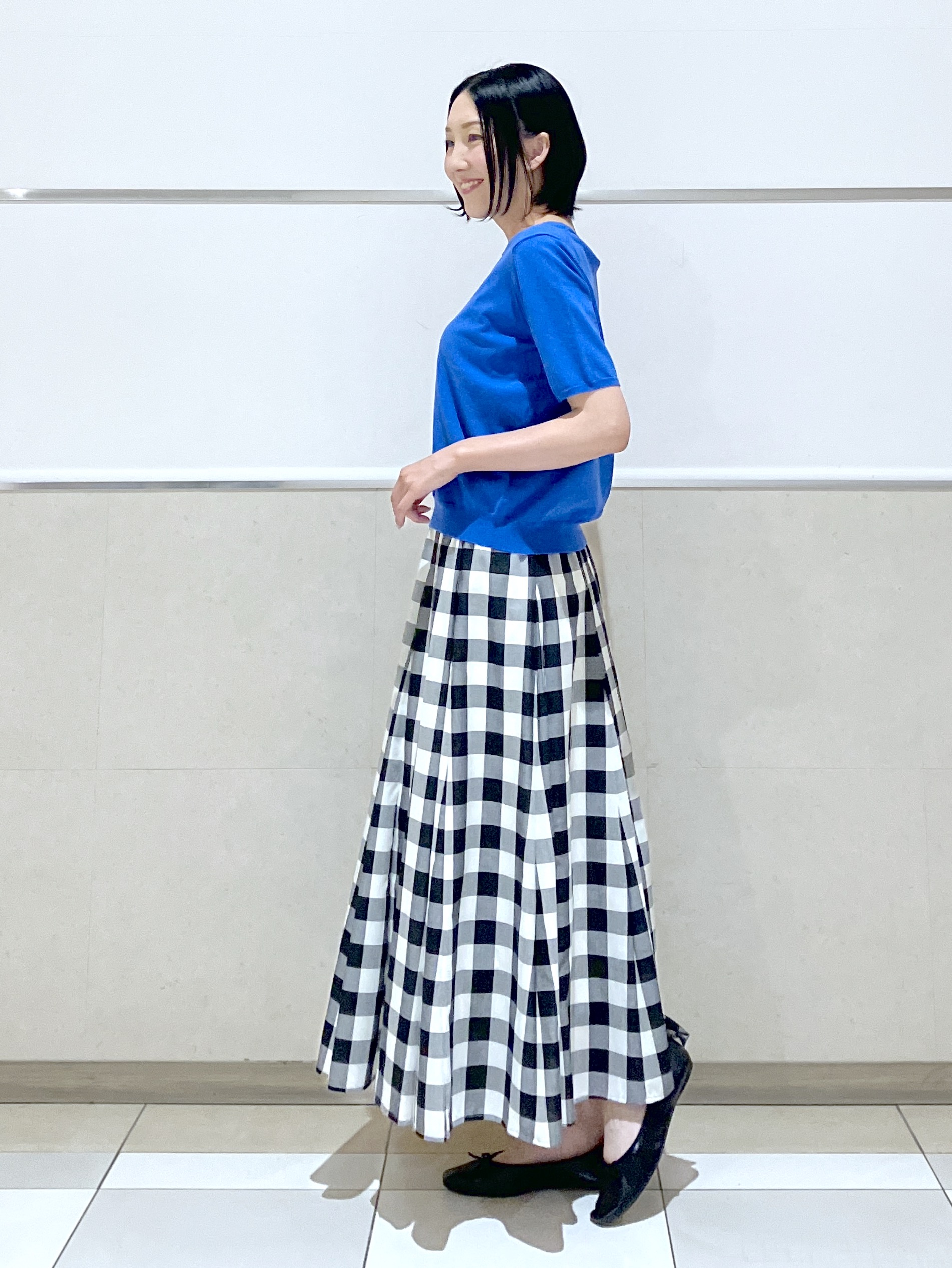 eriko さんの「Dessin｜【9色展開/接触冷感/UVカット】ドライタッチサマーニットT」を使ったコーディネート