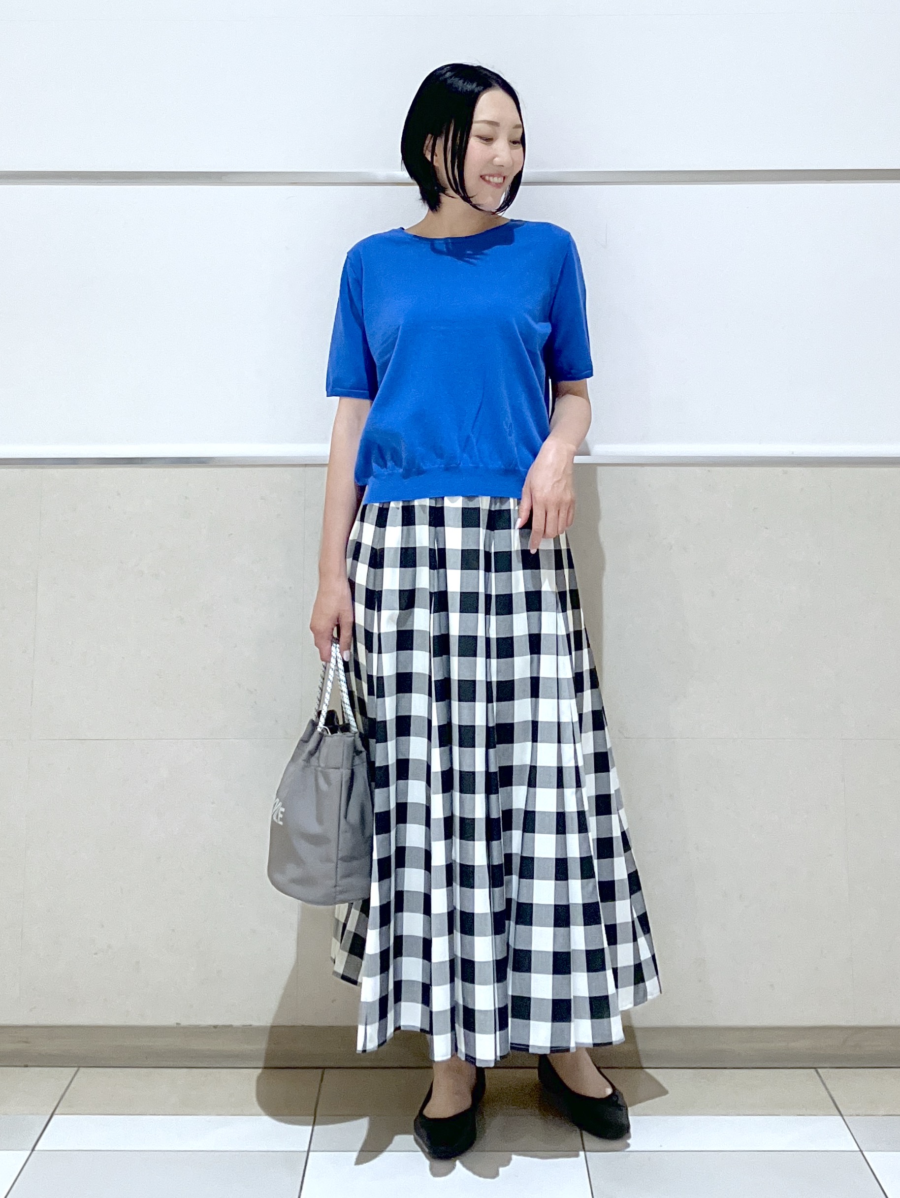 eriko さんの「Dessin｜【9色展開/接触冷感/UVカット】ドライタッチサマーニットT」を使ったコーディネート