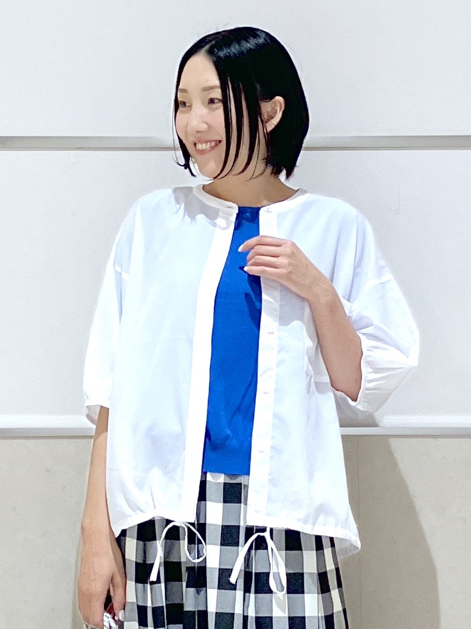 eriko さんの「Dessin｜【9色展開/接触冷感/UVカット】ドライタッチサマーニットT」を使ったコーディネート