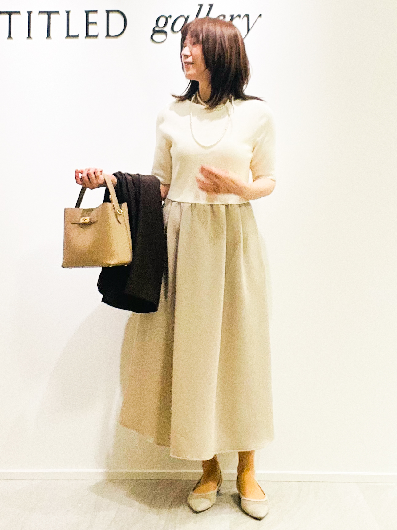 めいさんの「UNTITLED｜◆【一枚でサマ見え】ニットドッキングジャガードワンピース」を使ったコーディネート