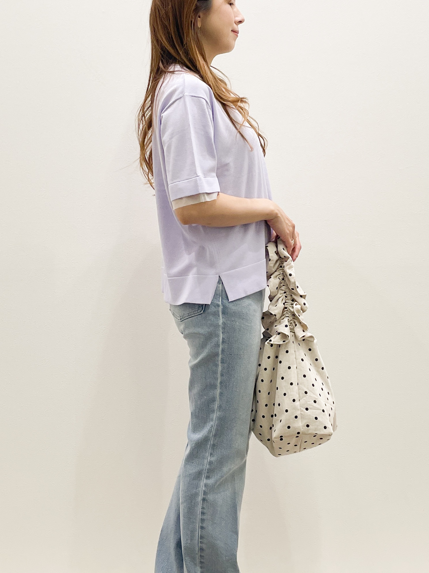 Asukaさんの「OPAQUE.CLIP｜【UV／接触冷感／抗ピル】シアー＆レイヤード風さらりニット《洗濯機OK》」を使ったコーディネート