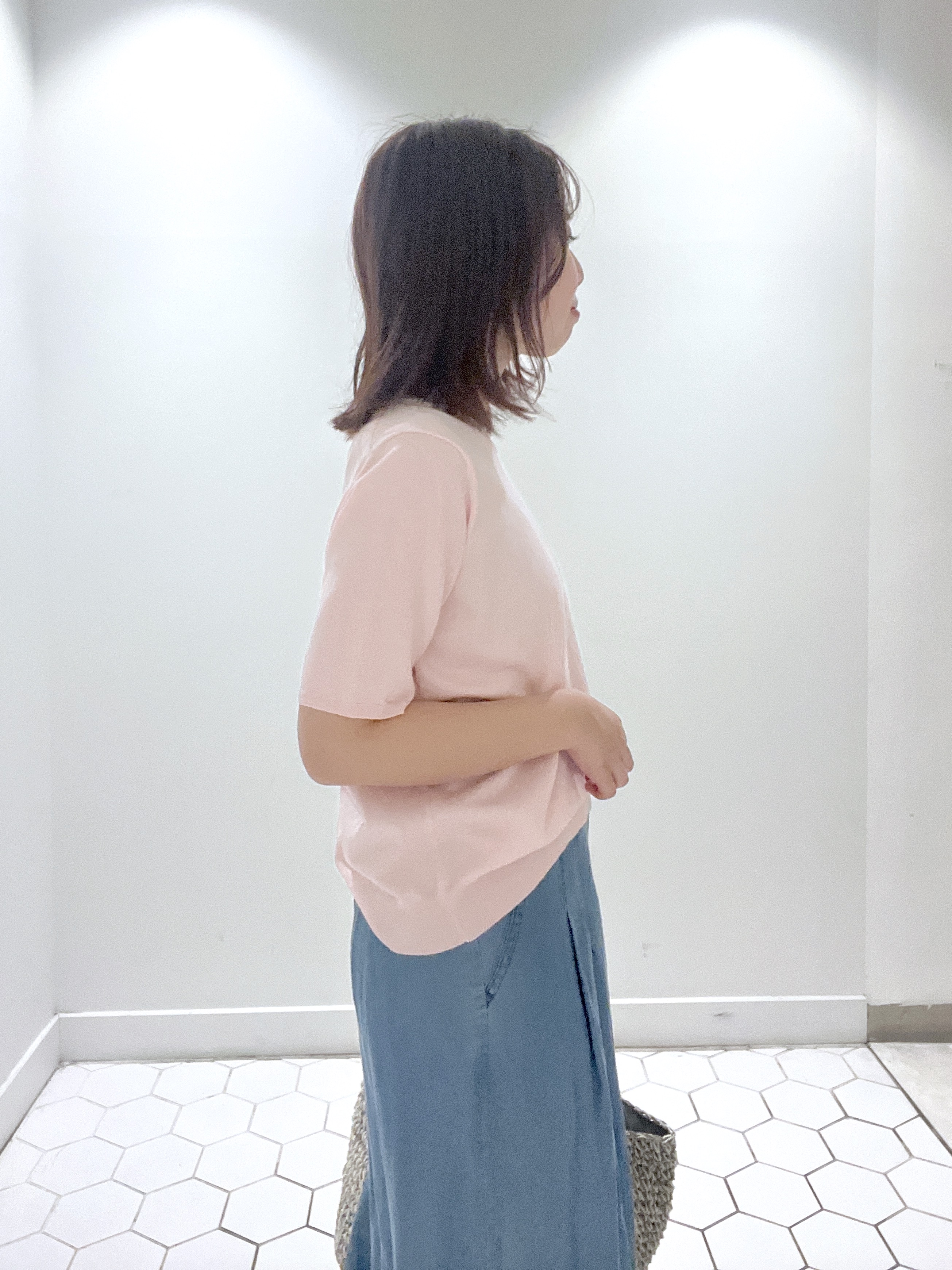 Makinoさんの「Dessin｜【9色展開/接触冷感/UVカット】ドライタッチサマーニットT」を使ったコーディネート