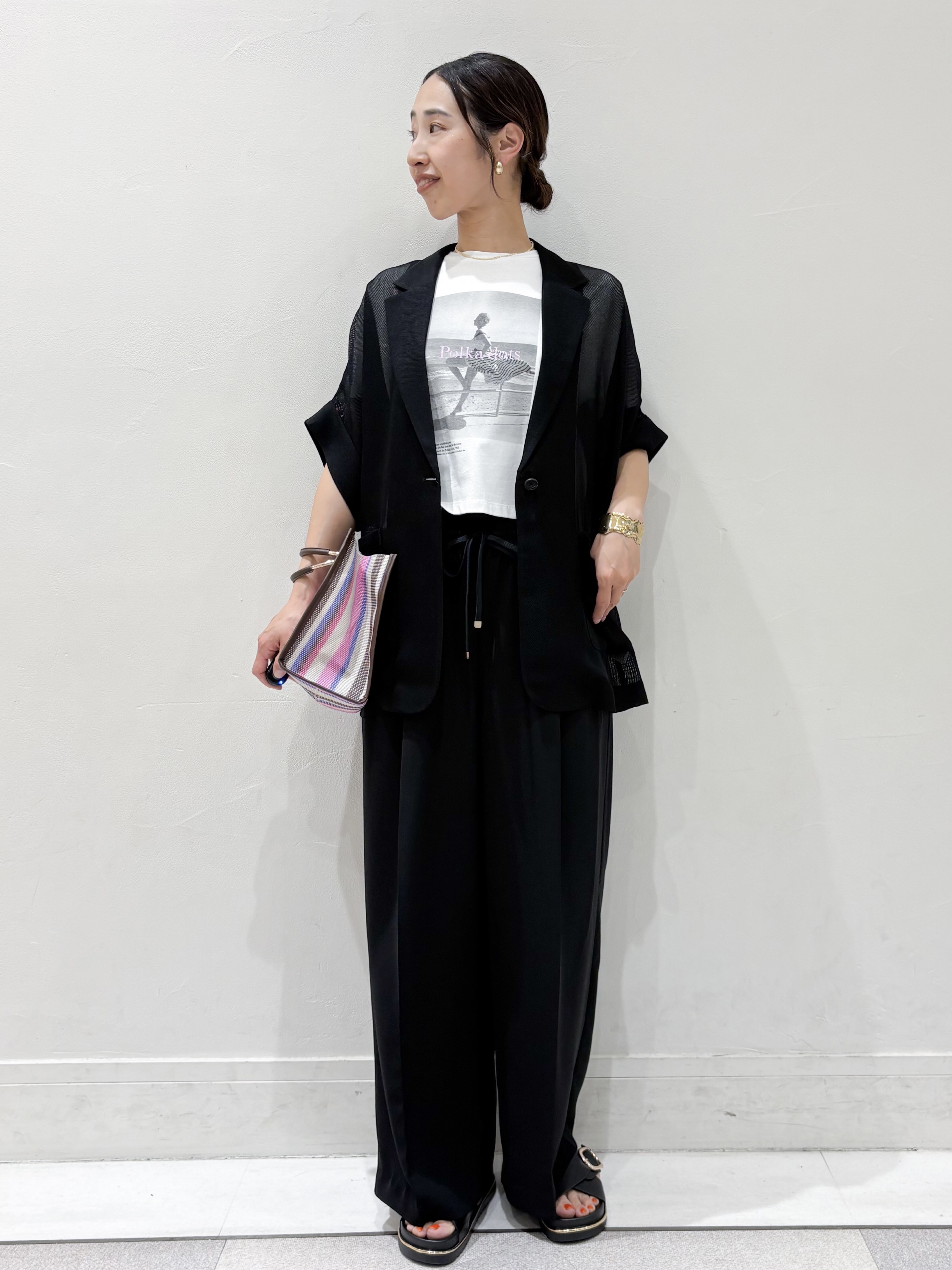 ちえさんの「OPAQUE.CLIP｜メッシュテーラードジャケット【洗濯機OK】」を使ったコーディネート