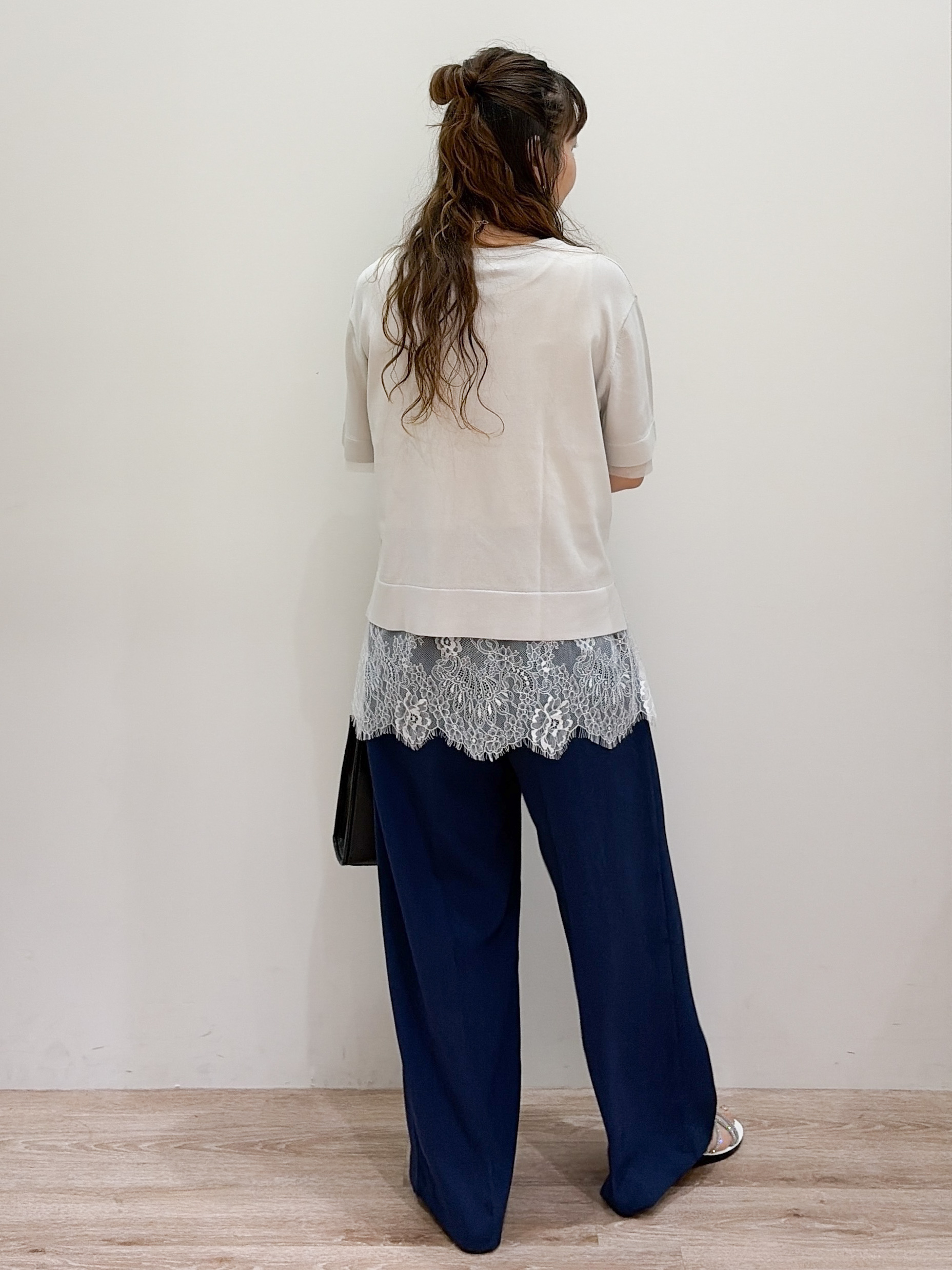 risayanさんの「OPAQUE.CLIP｜【UV／接触冷感／抗ピル】シアー＆レイヤード風さらりニット《洗濯機OK》」を使ったコーディネート