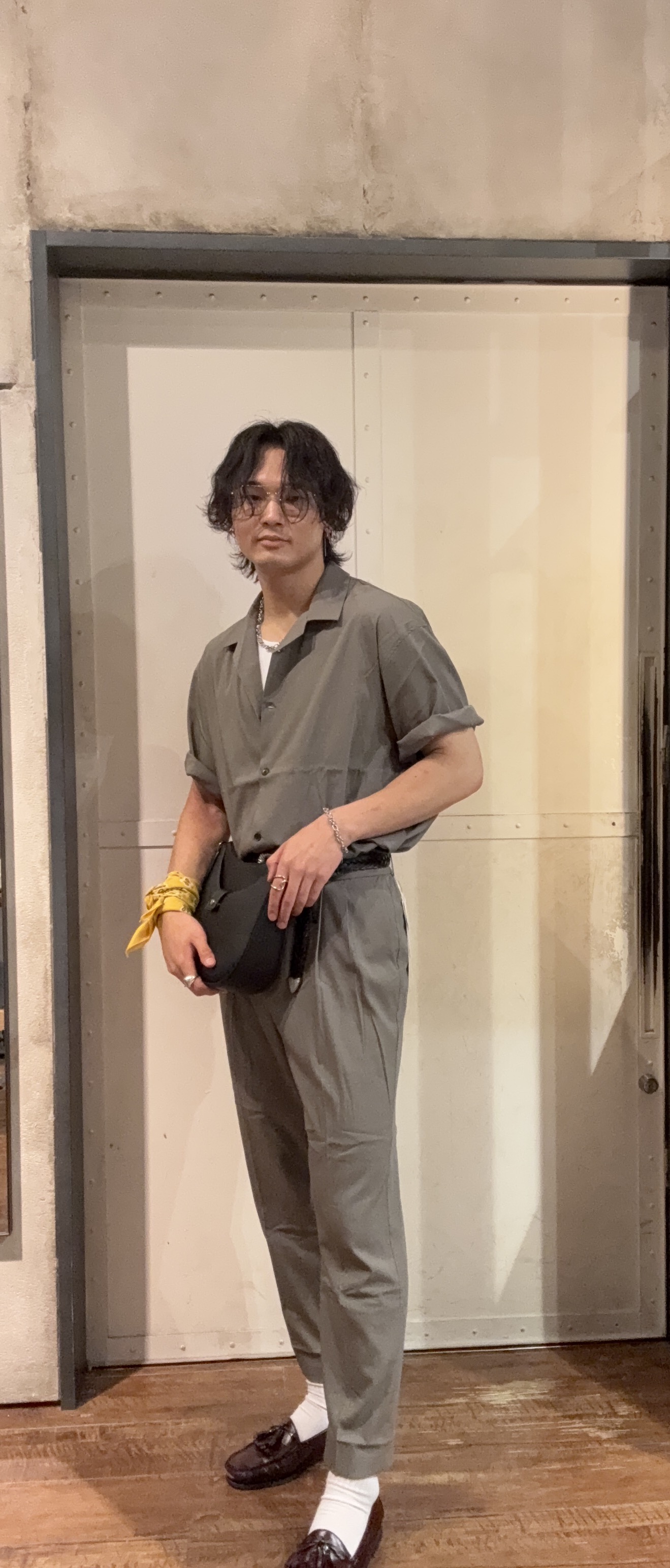 大江正眞さんの「tk.TAKEO KIKUCHI｜【接触冷感／UVCUT】COOL PLAY開襟シャツ」を使ったコーディネート