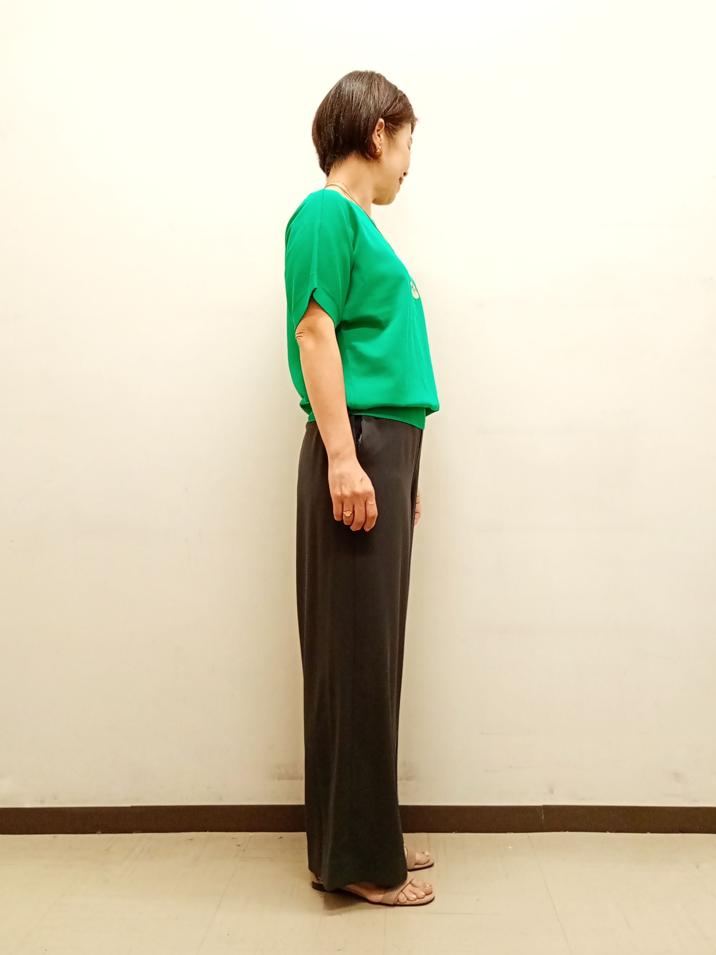 Kさんの「INDIVI｜【洗える／コットン】ドライタッチさらりニットT」を使ったコーディネート