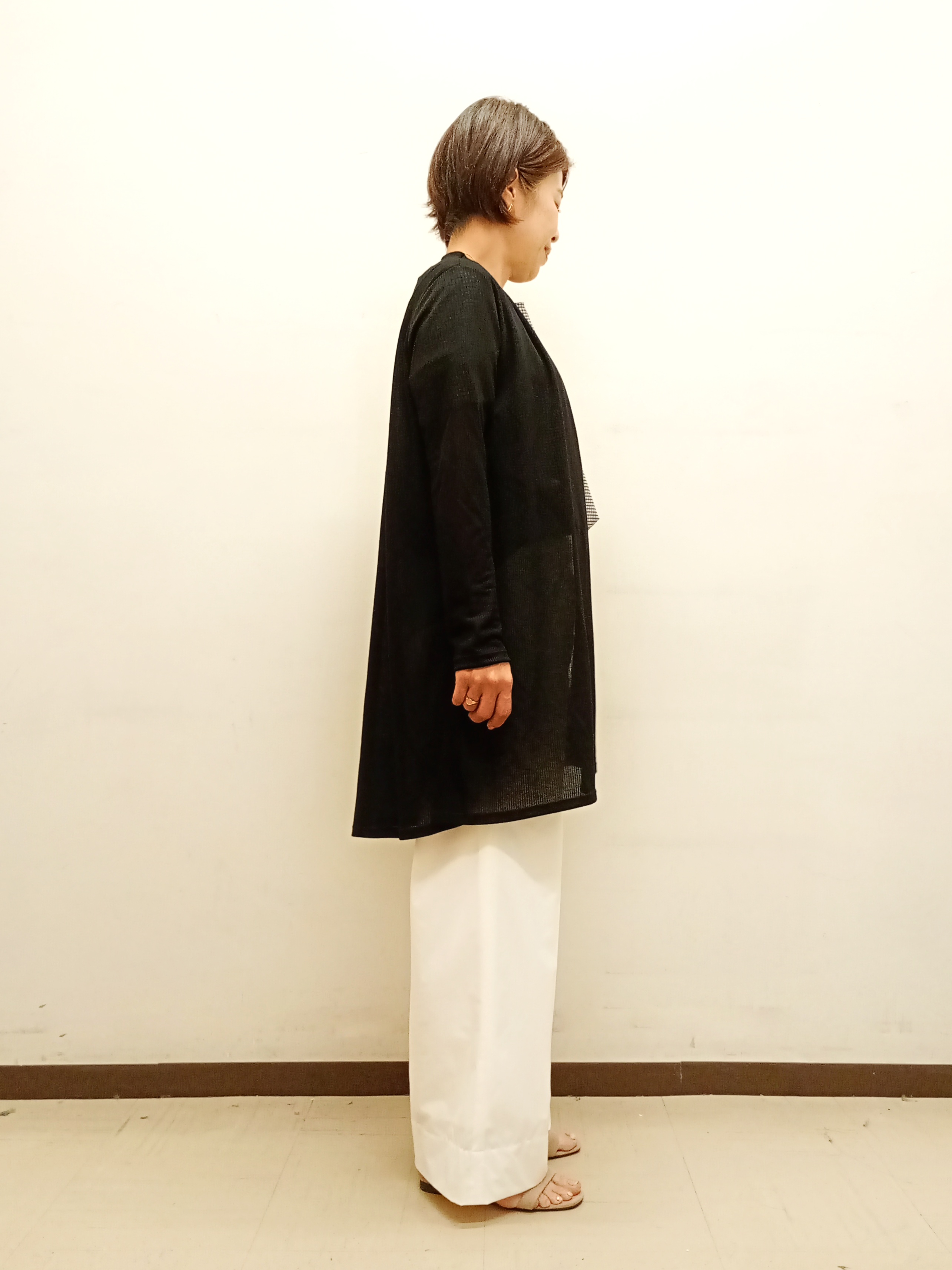 Kさんの「INDIVI｜【洗える／アンサンブル可能】シアーストライプカーディガン」を使ったコーディネート
