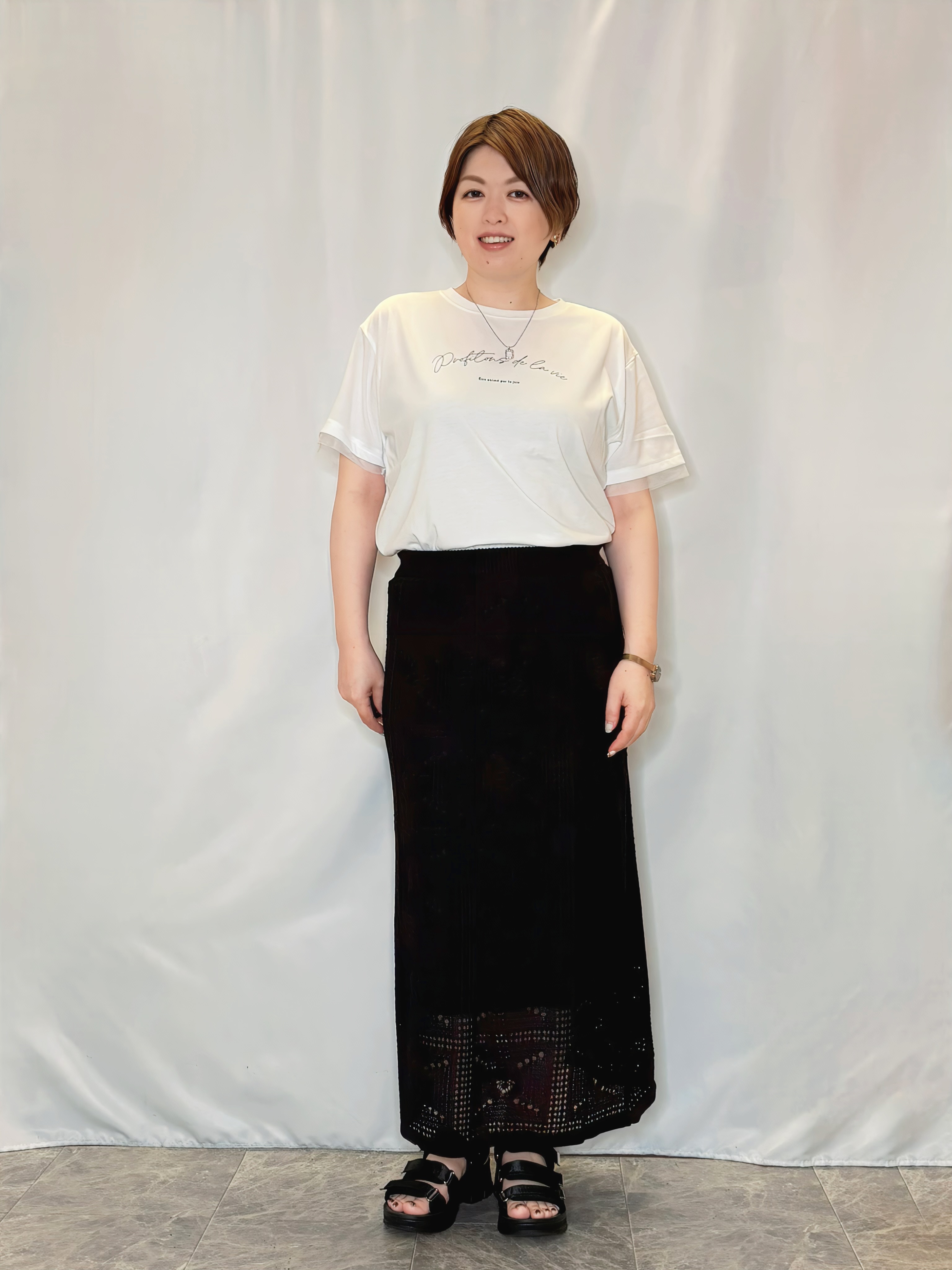 たみさんの「SHOO･LA･RUE｜【高レビュー/洗濯機可/セットアップ可】軽凛(かろりん) 半袖ジャケット」を使ったコーディネート