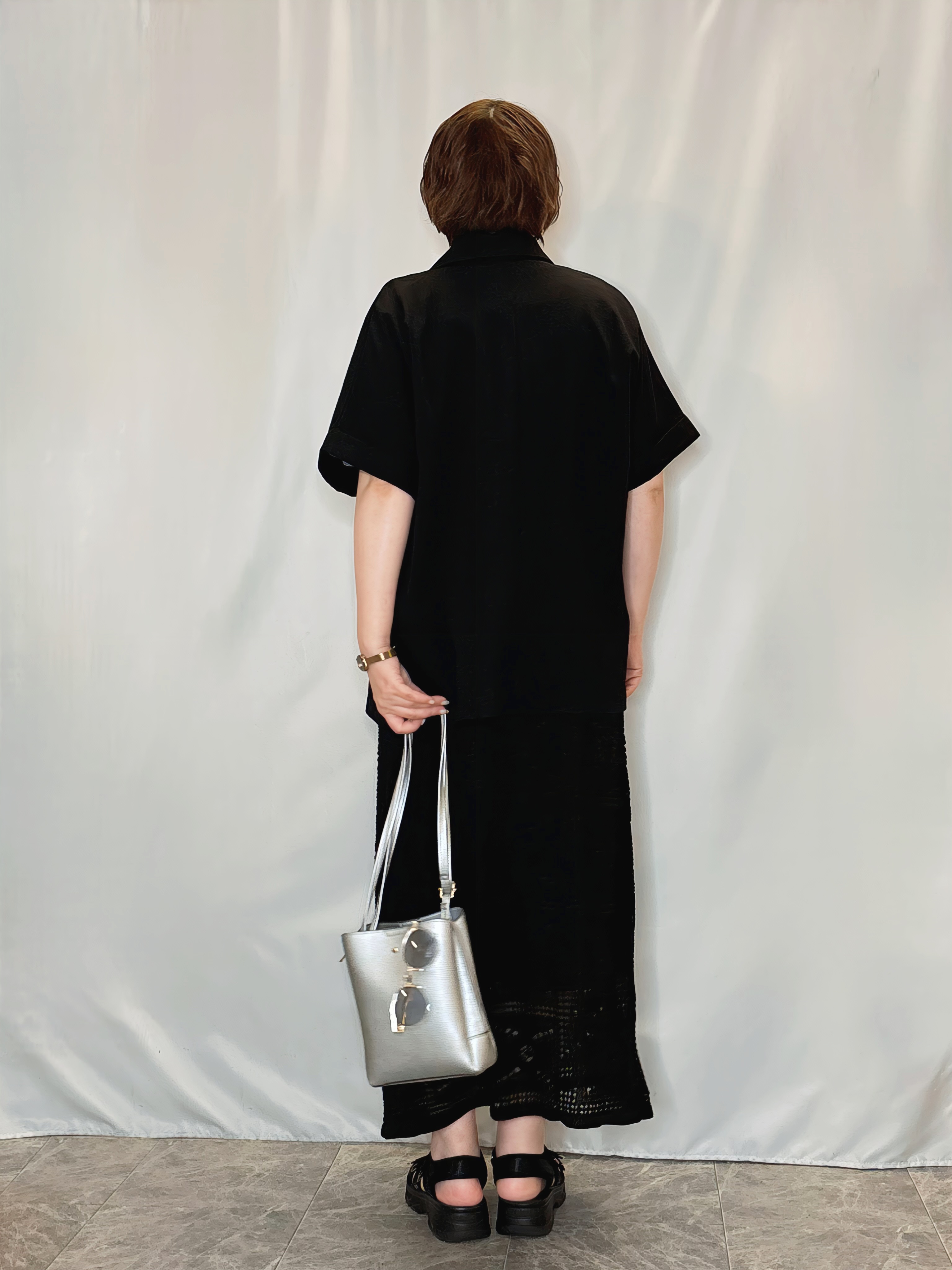 たみさんの「SHOO･LA･RUE｜【高レビュー/洗濯機可/セットアップ可】軽凛(かろりん) 半袖ジャケット」を使ったコーディネート