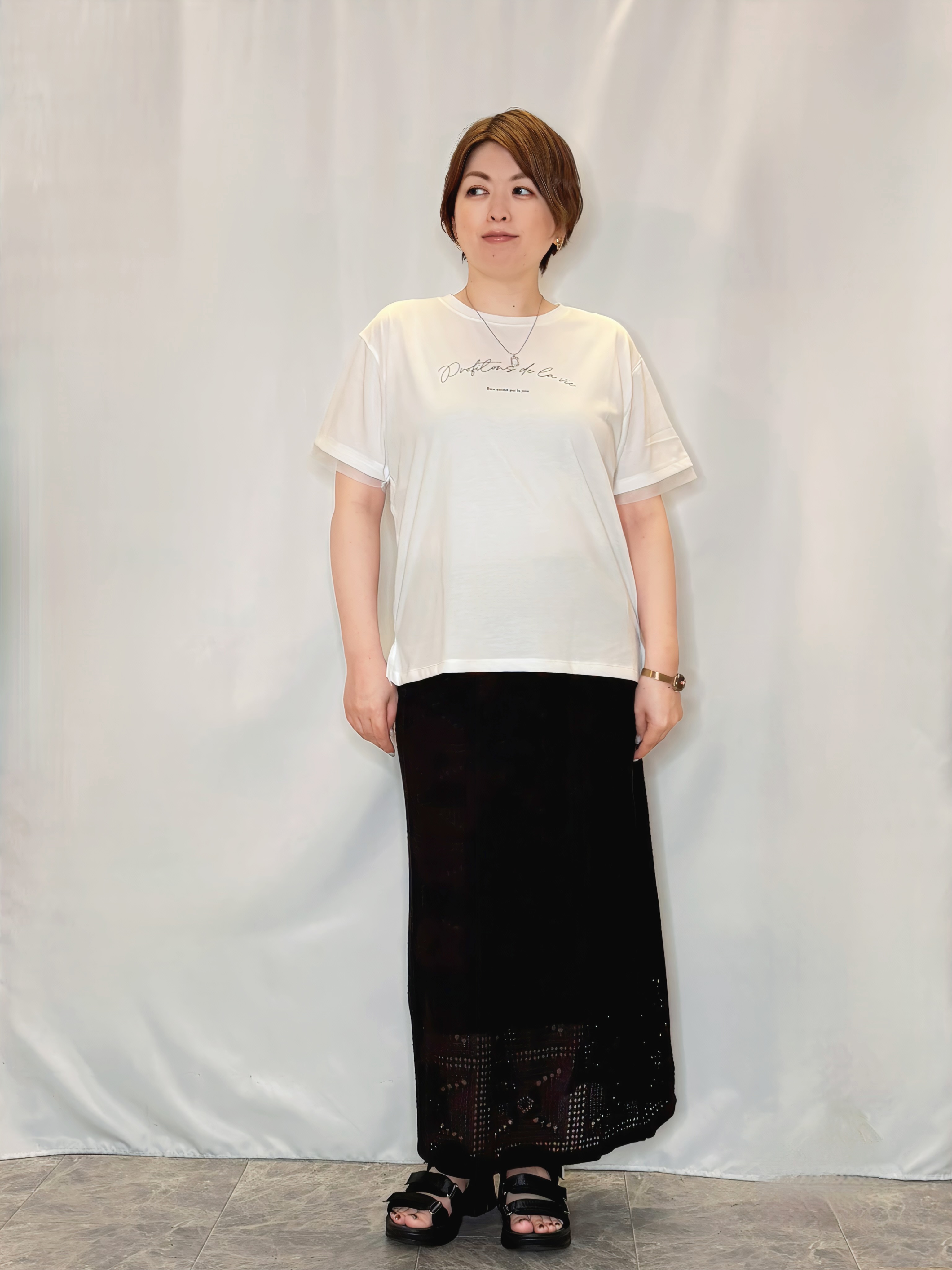 たみさんの「SHOO･LA･RUE｜【高レビュー/洗濯機可/セットアップ可】軽凛(かろりん) 半袖ジャケット」を使ったコーディネート
