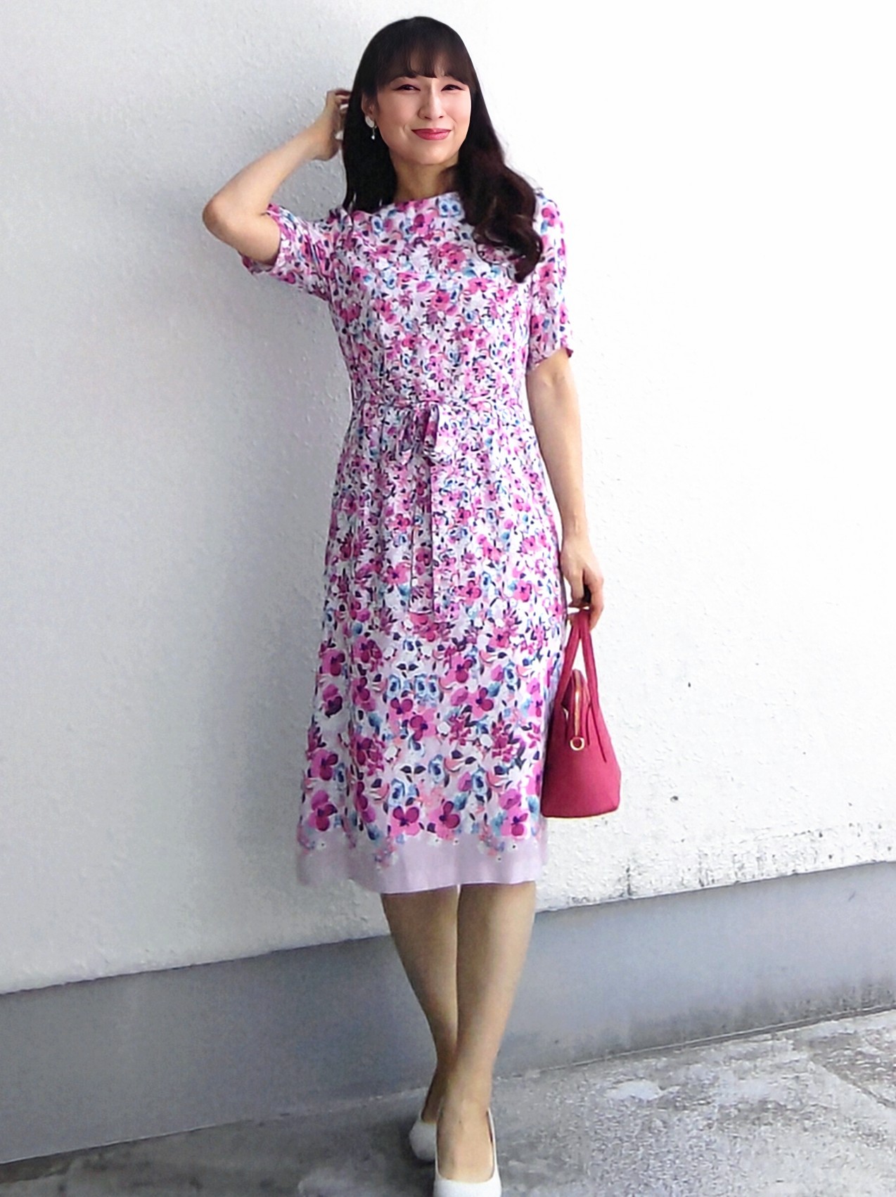 keinaさんの「SunaUna｜小花柄ワンピース」を使ったコーディネート