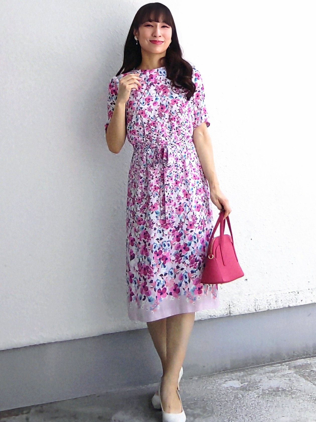 keinaさんの「SunaUna｜小花柄ワンピース」を使ったコーディネート