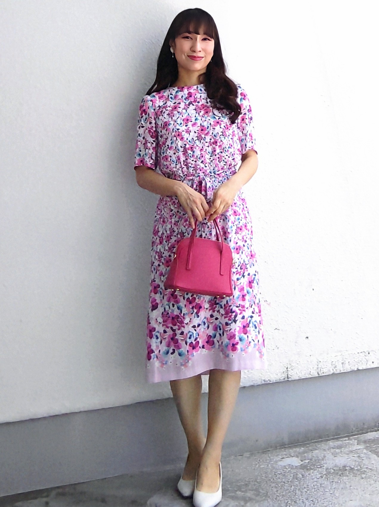 keinaさんの「SunaUna｜小花柄ワンピース」を使ったコーディネート
