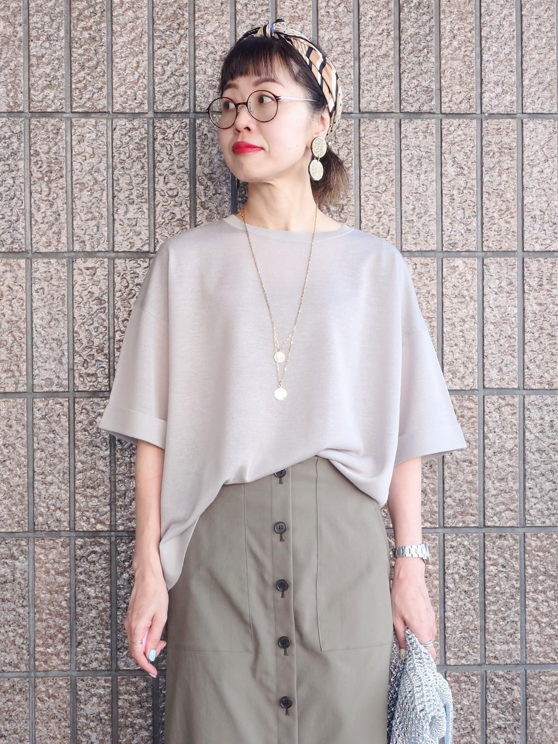 MUTSUKOさんの「UNTITLED｜【アンサンブル可/Tシャツ風/ゆったり】リラックスニットトップス」を使ったコーディネート