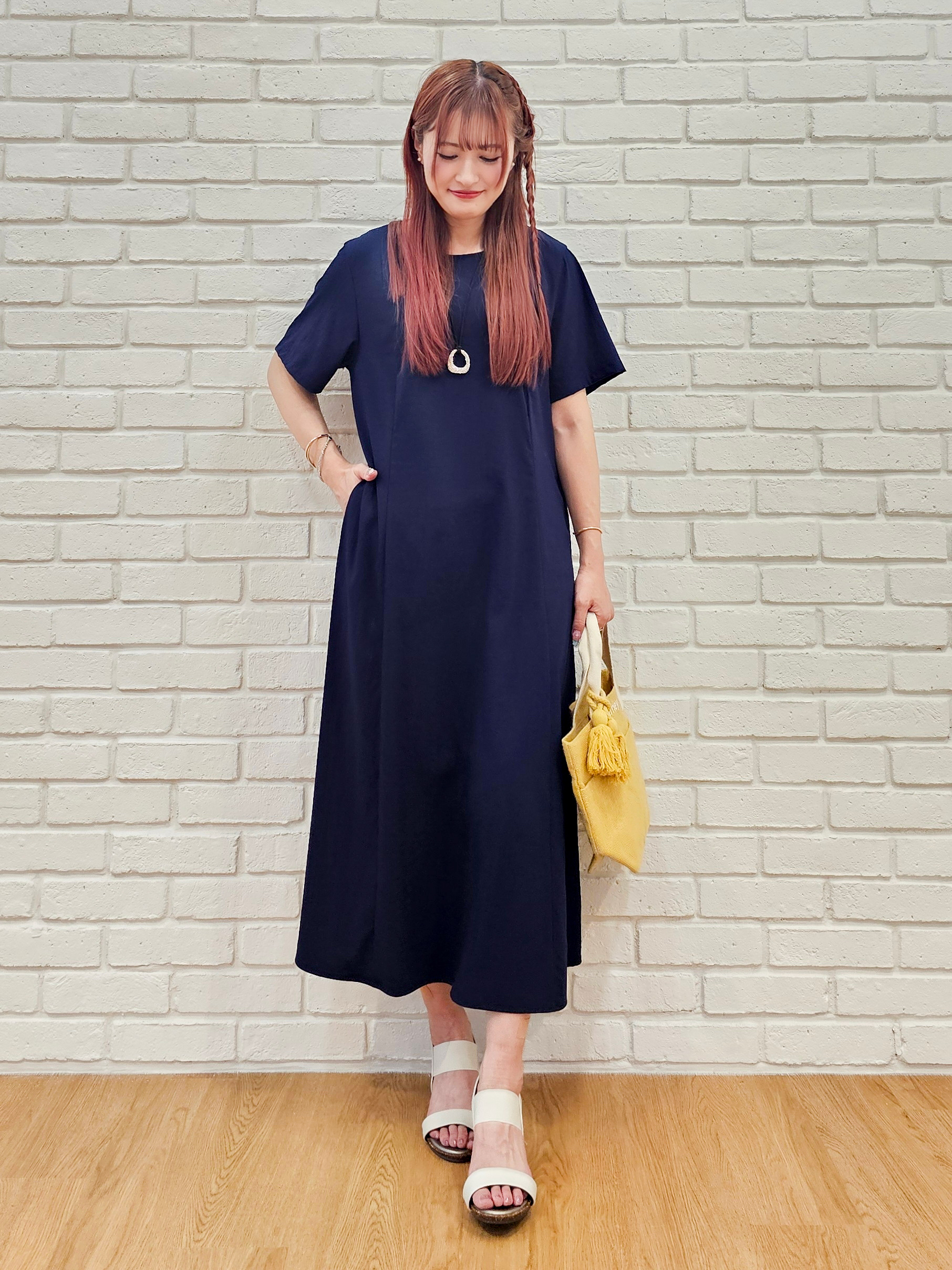 ゆゆさんの「SHOO･LA･RUE｜【S-LL/洗濯機可/セットアップ可】軽凛(かろりん) 切替ワンピース」を使ったコーディネート