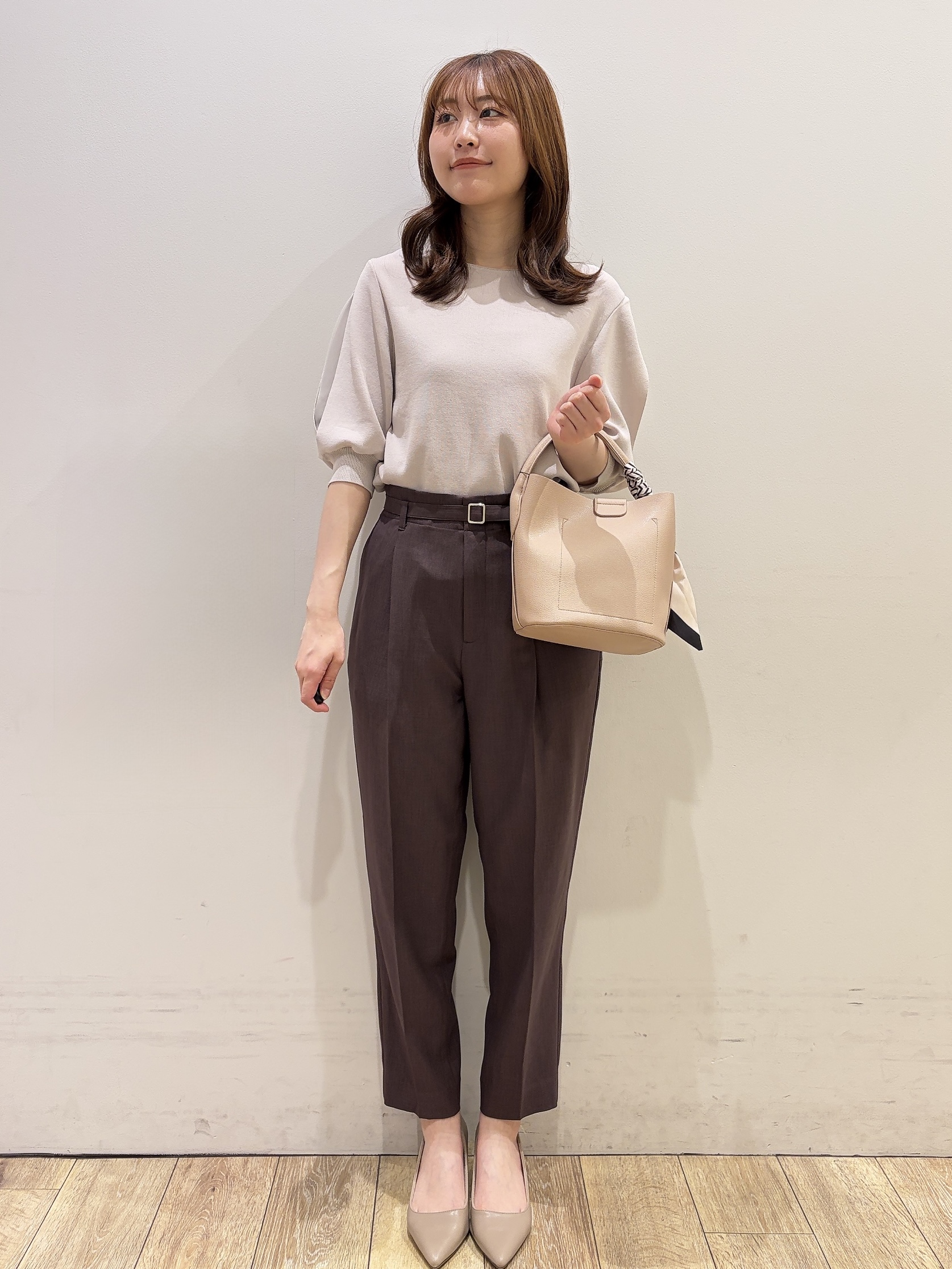 MOMOさんの「index｜【接触冷感／UVケア】クールタッチラップスリーブニット《洗濯機OK／XS～3L／9col》」を使ったコーディネート