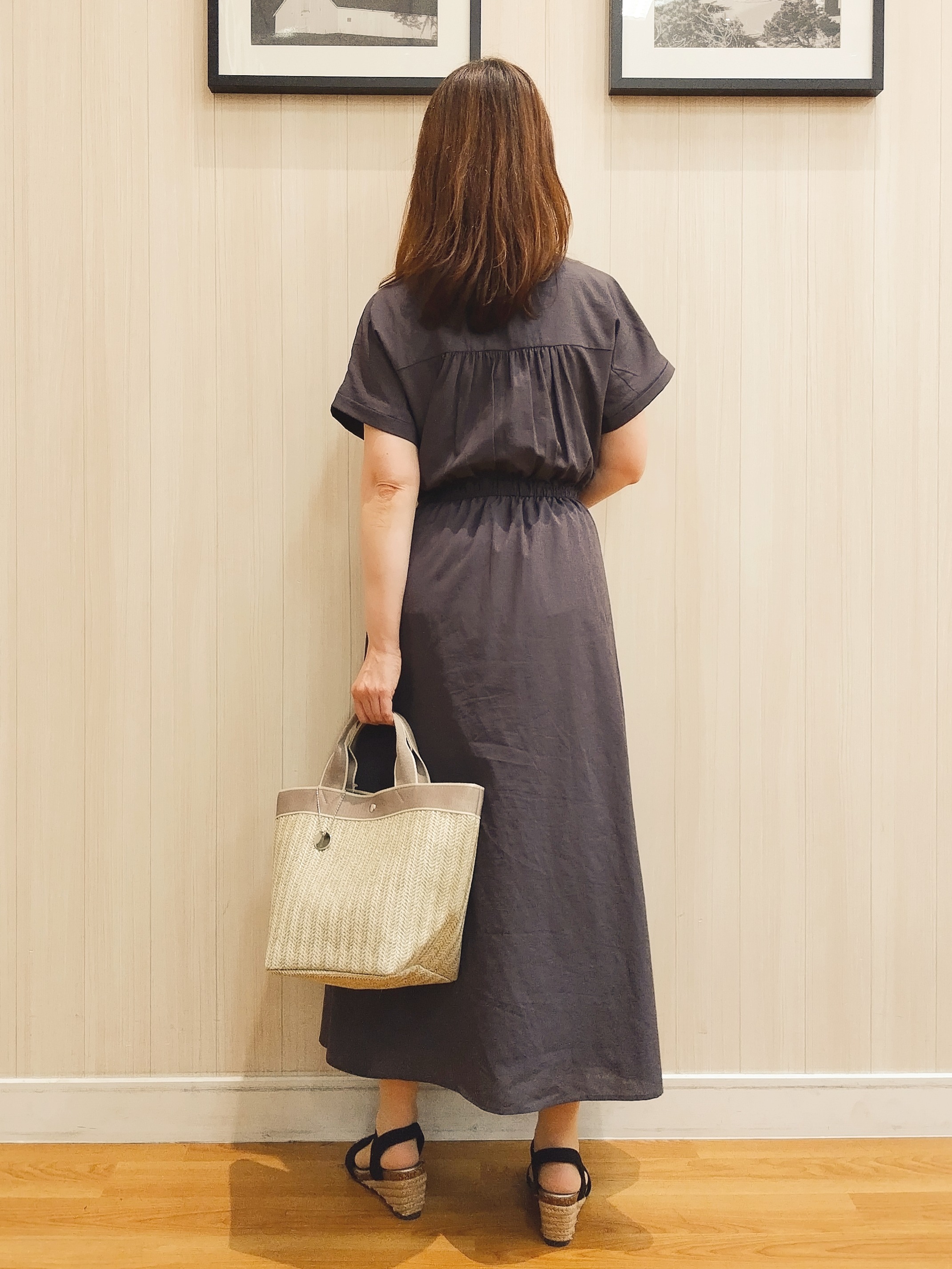yseさんの「SHOO･LA･RUE｜【S-LL/UV/吸水速乾/洗濯機可】通気性〇 ギャザーリボンワンピース」を使ったコーディネート