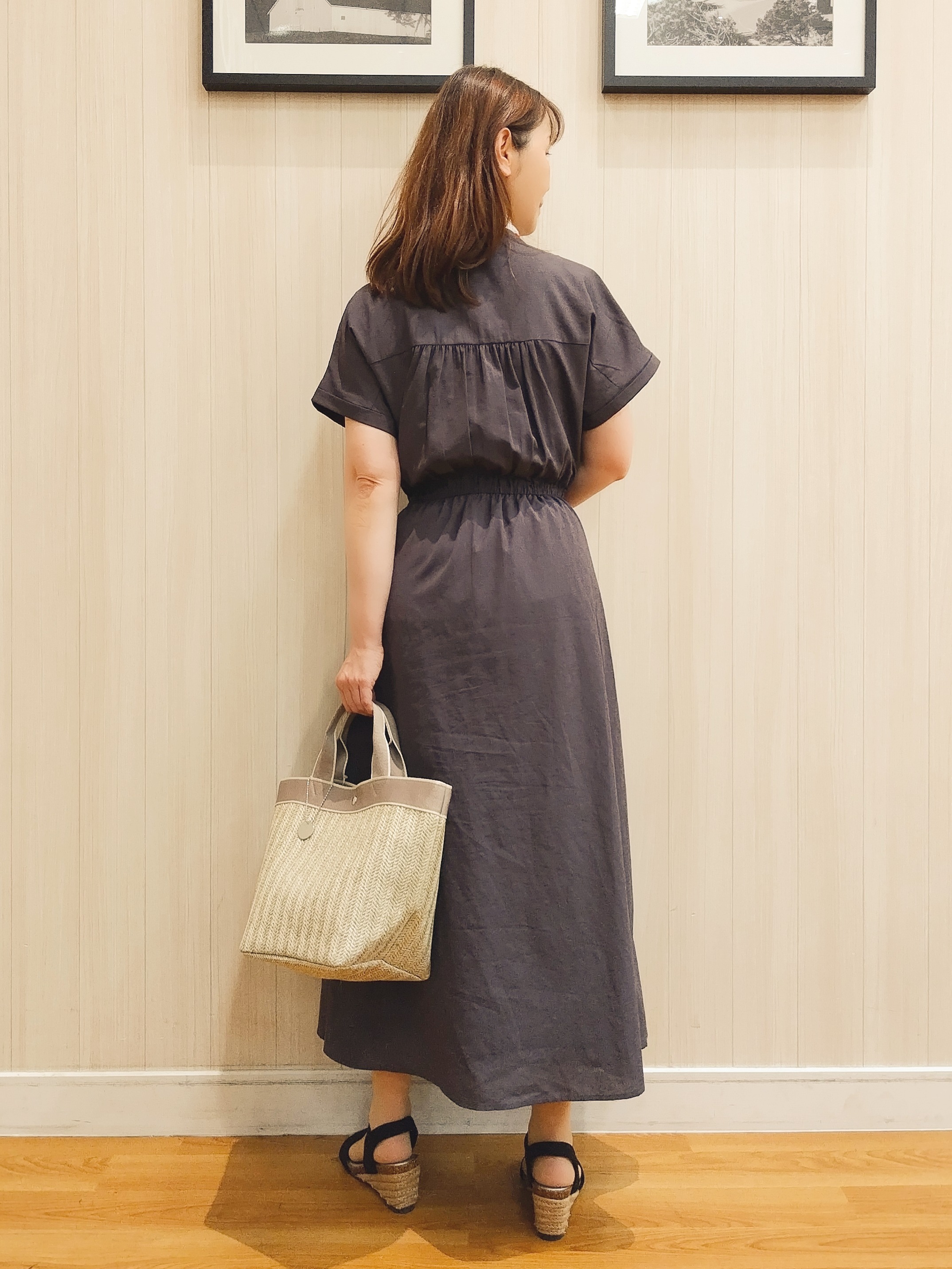 yseさんの「SHOO･LA･RUE｜【S-LL/UV/吸水速乾/洗濯機可】通気性〇 ギャザーリボンワンピース」を使ったコーディネート