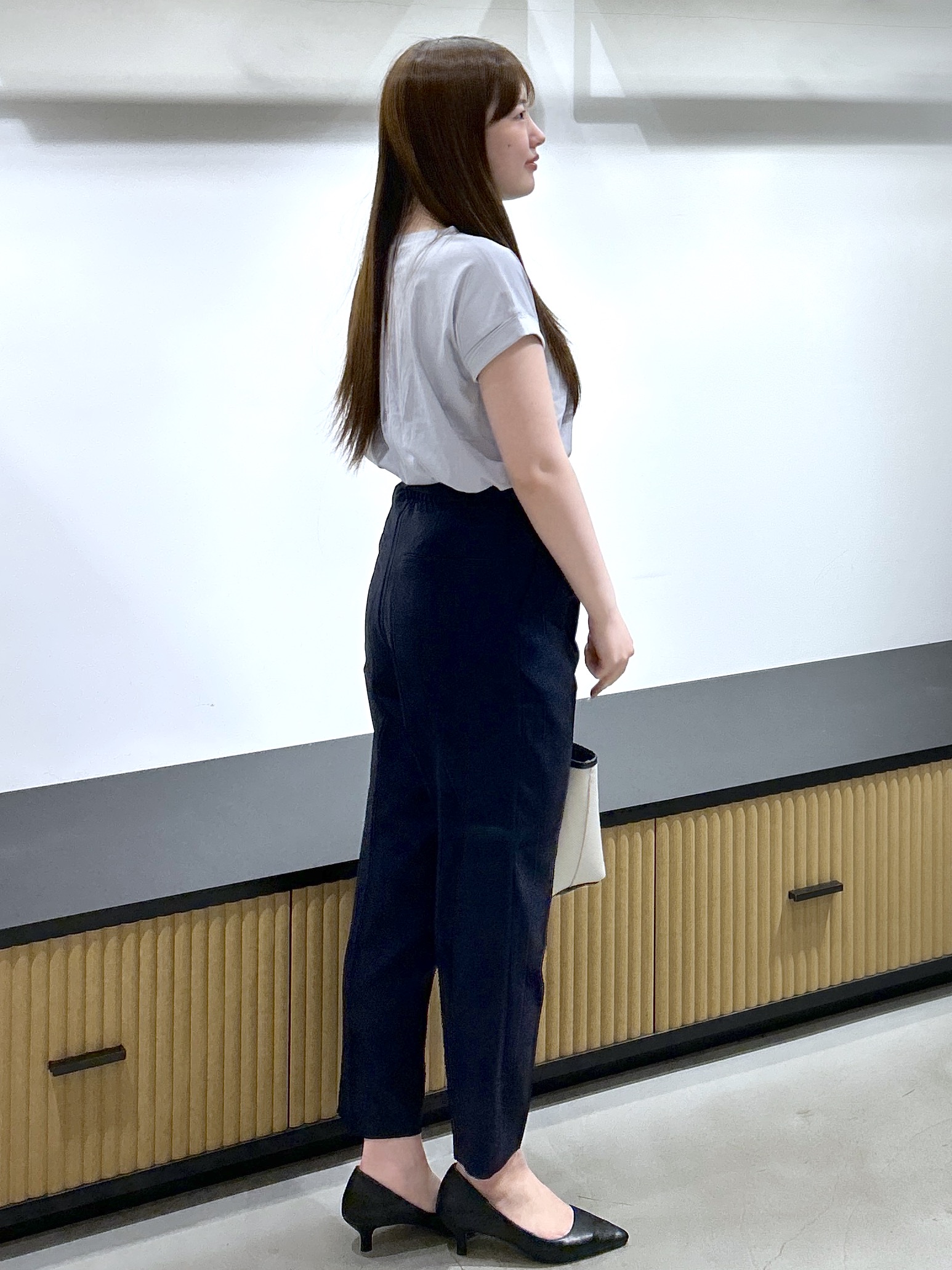 sayaさんの「OPAQUE.CLIP｜【接触冷感／UV】ワンポイント刺繍Tシャツ《7col／XS~3L／洗濯機OK》」を使ったコーディネート