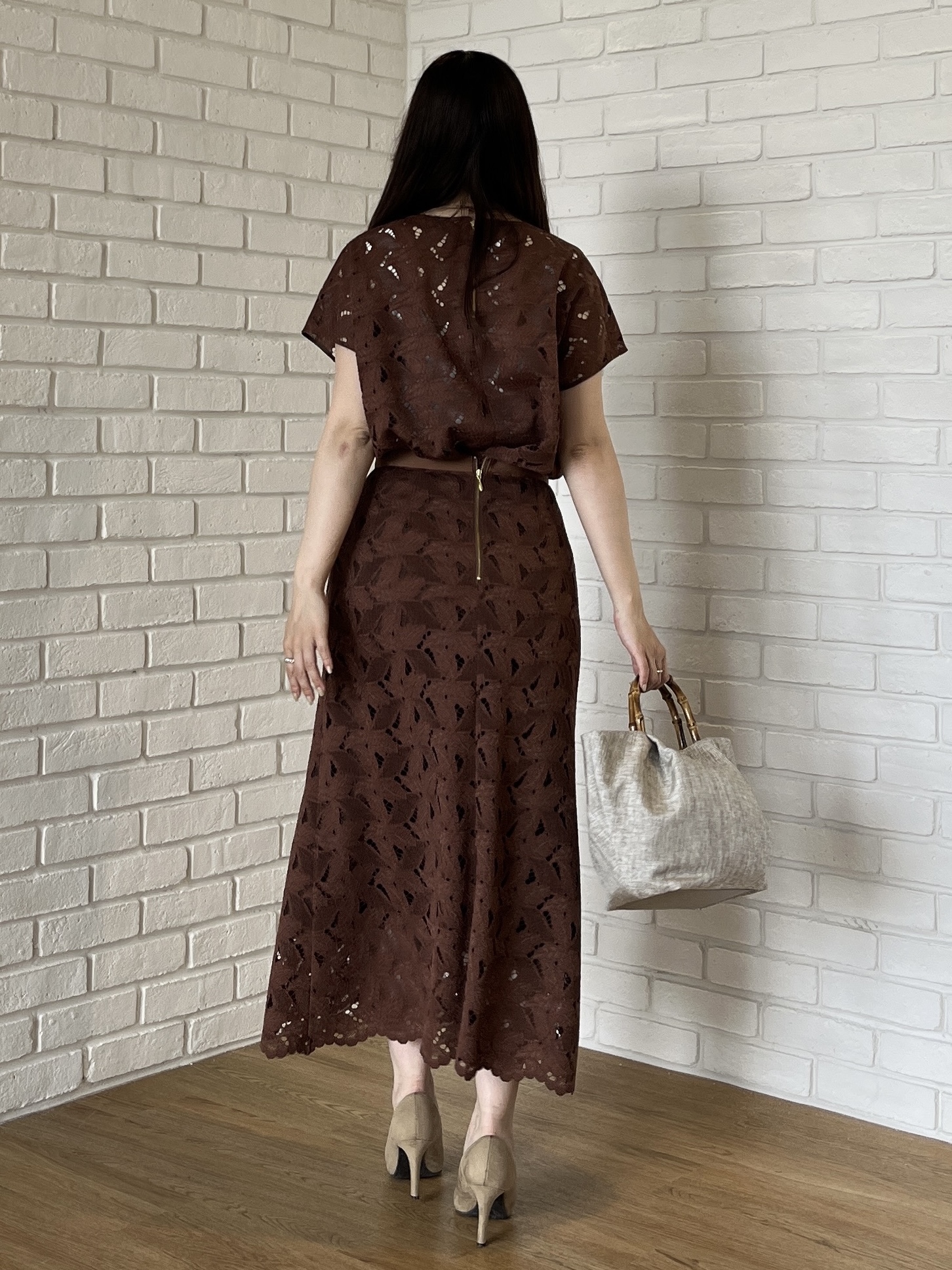 Saekoさんの「UNTITLED｜【セットアップ可/品のある透け感】リーフレースブラウス」を使ったコーディネート