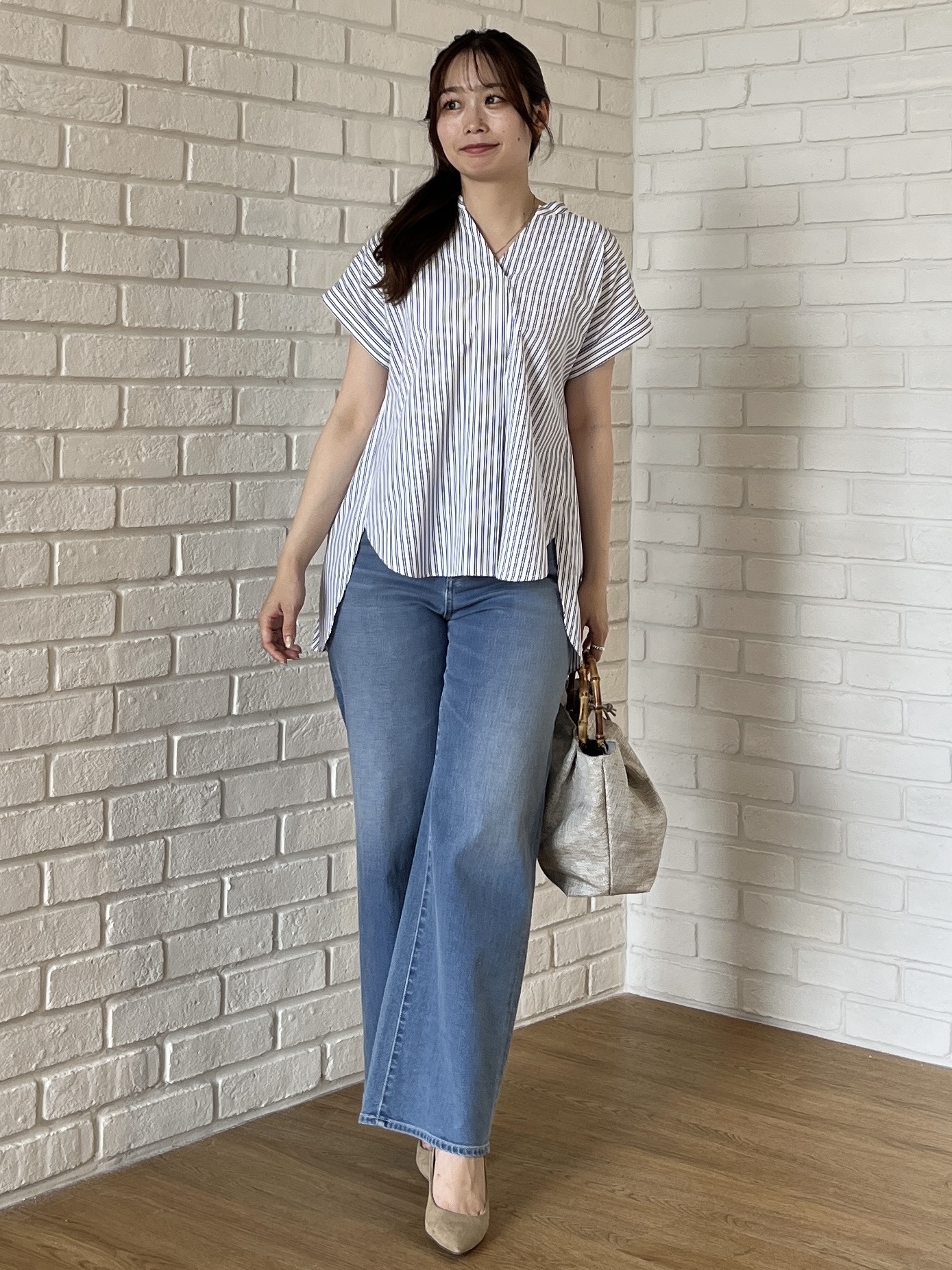 Saekoさんの「UNTITLED｜【吸水速乾/接触冷感】バックプリーツデザインブラウス」を使ったコーディネート