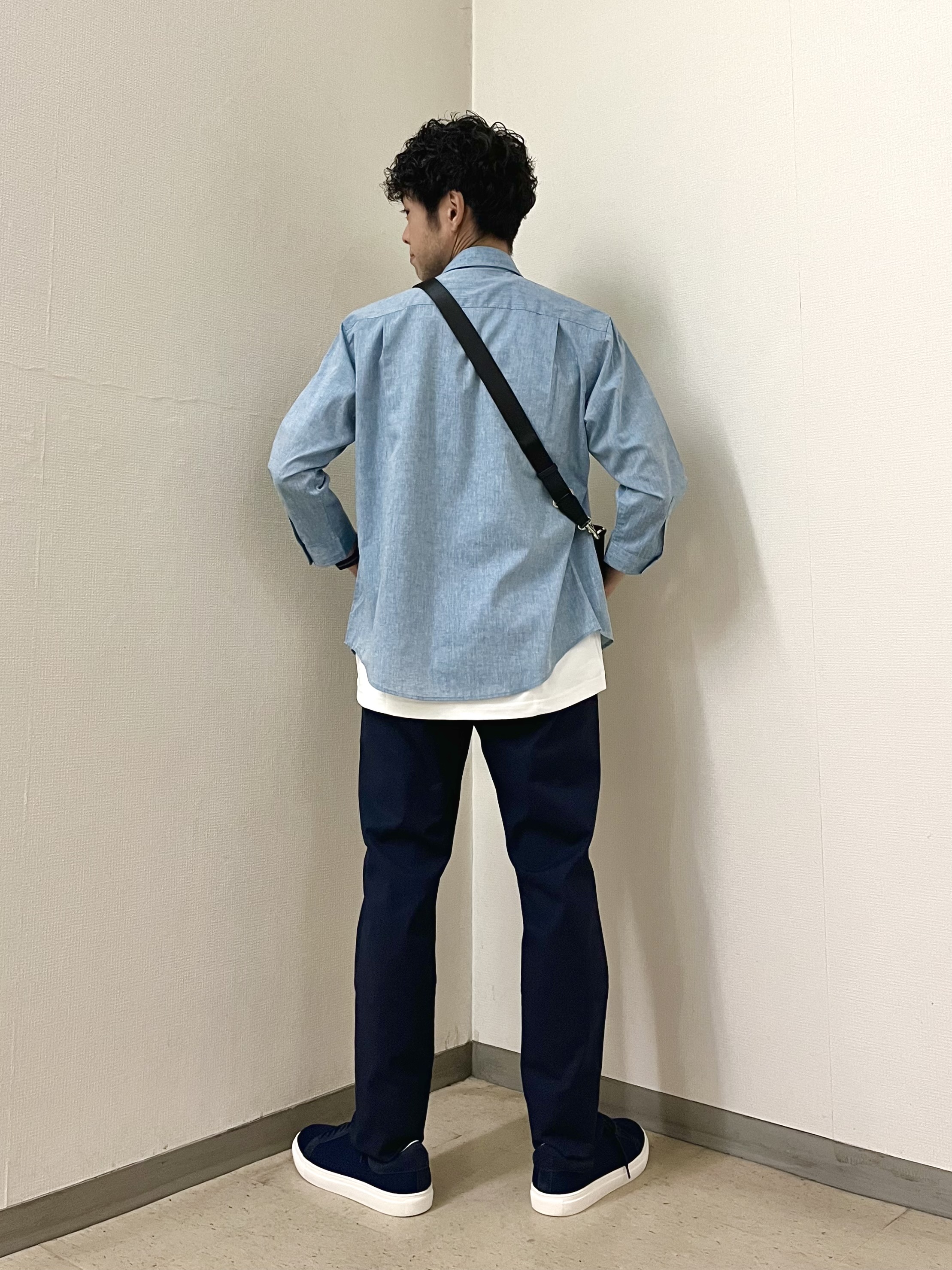 URAさんの「TAKEO KIKUCHI｜【接触冷感】ハイブリッド リネン 七分袖シャツ」を使ったコーディネート