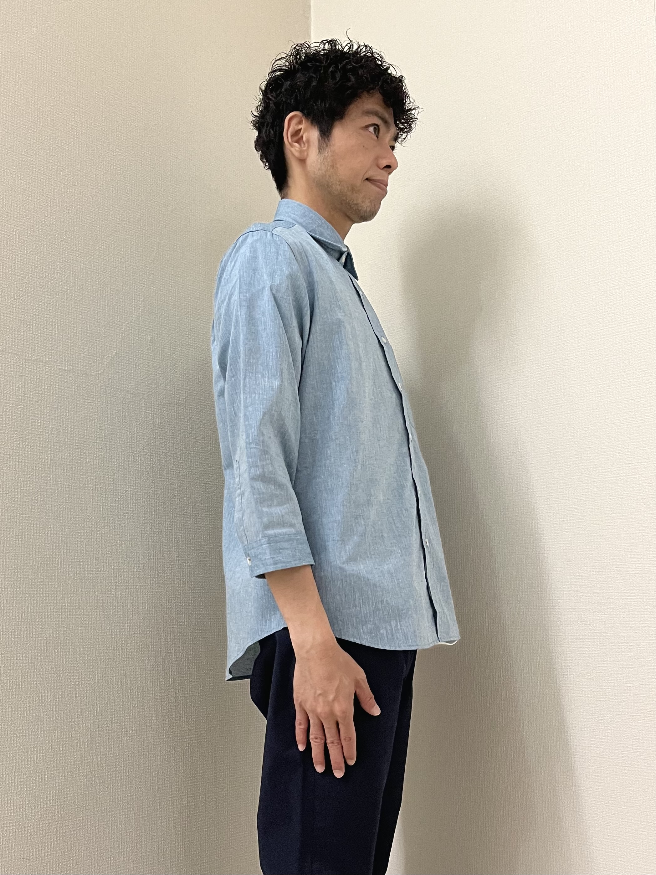 URAさんの「TAKEO KIKUCHI｜【接触冷感】ハイブリッド リネン 七分袖シャツ」を使ったコーディネート