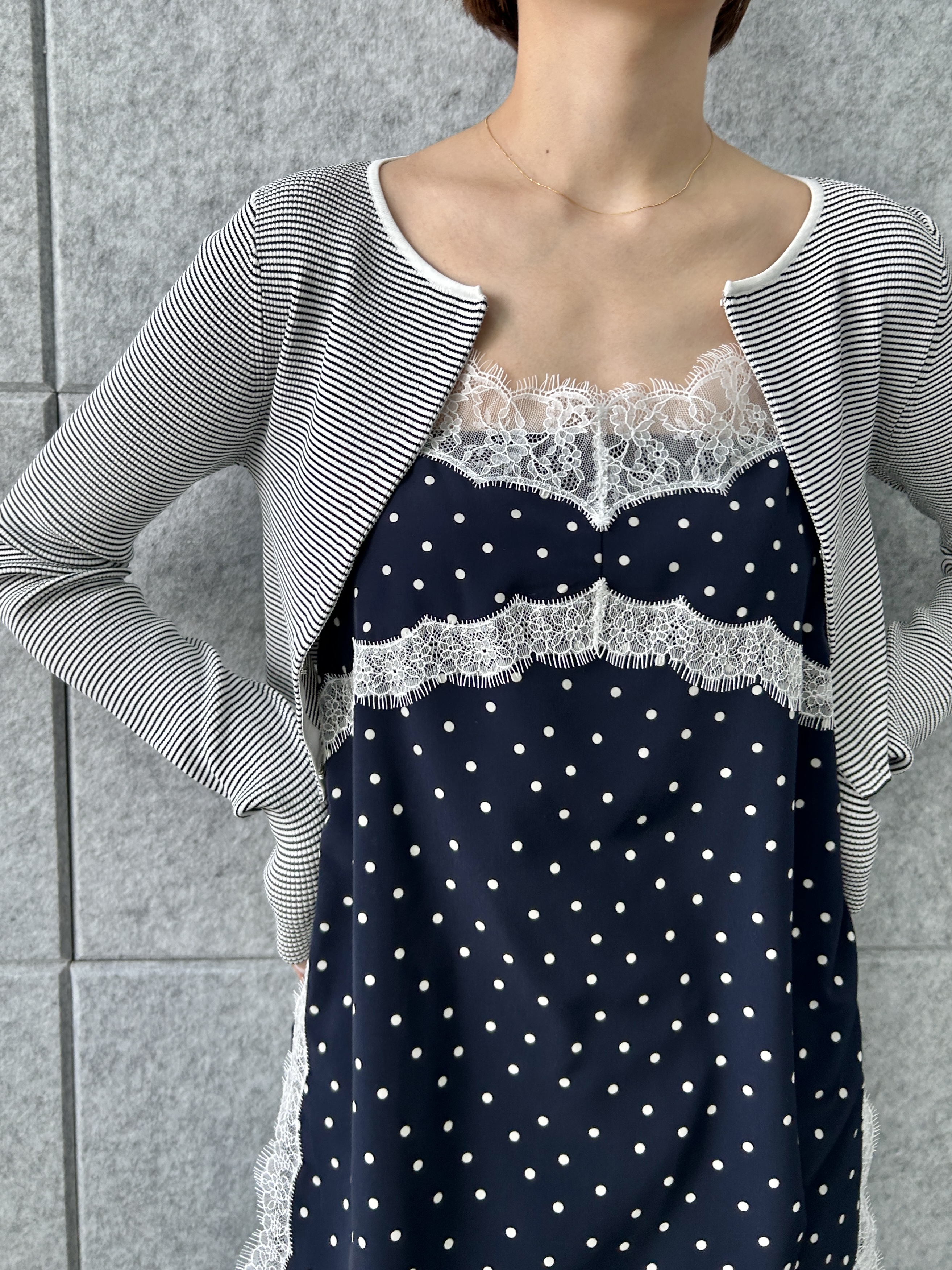 harunaさんの「CODE A｜dot lingerie lace cami」を使ったコーディネート