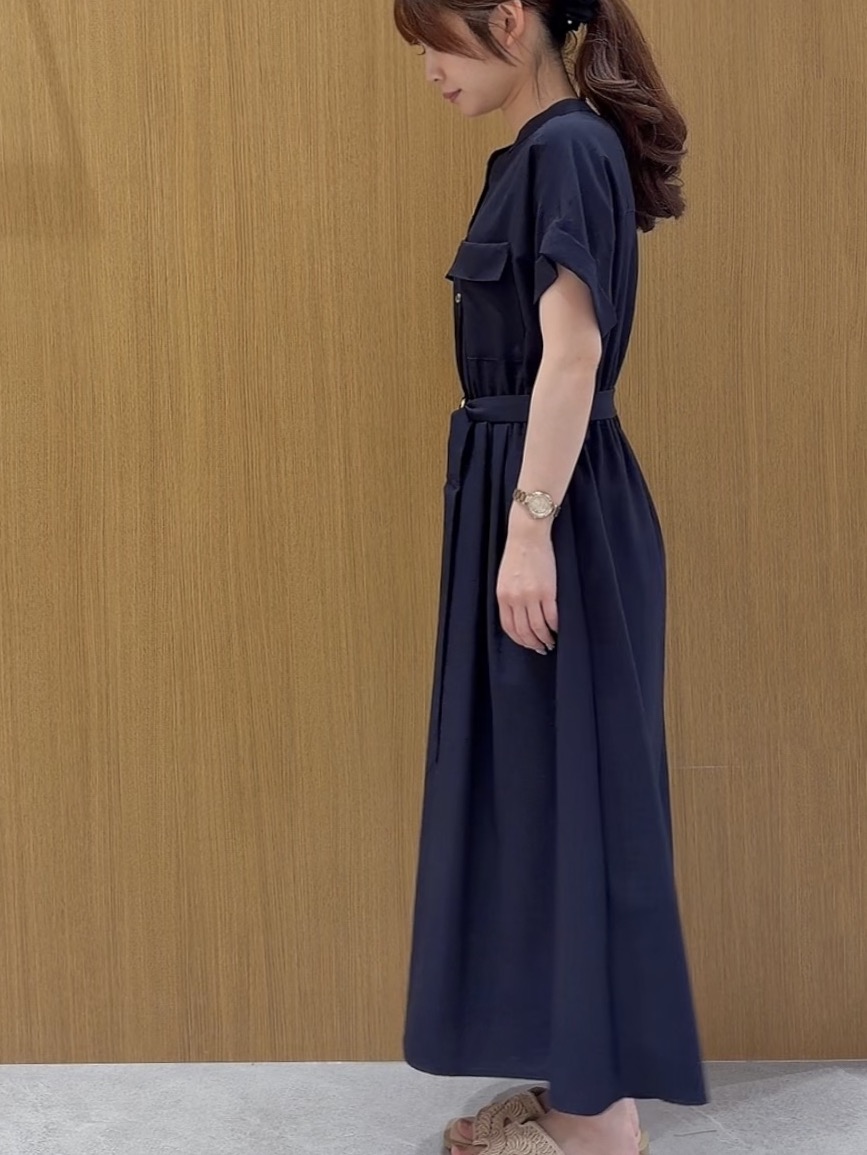 ayanaさんの「OPAQUE.CLIP｜ダブルポケットスキッパーワンピース【防シワ／洗濯機OK】《XS～3L／6col》」を使ったコーディネート