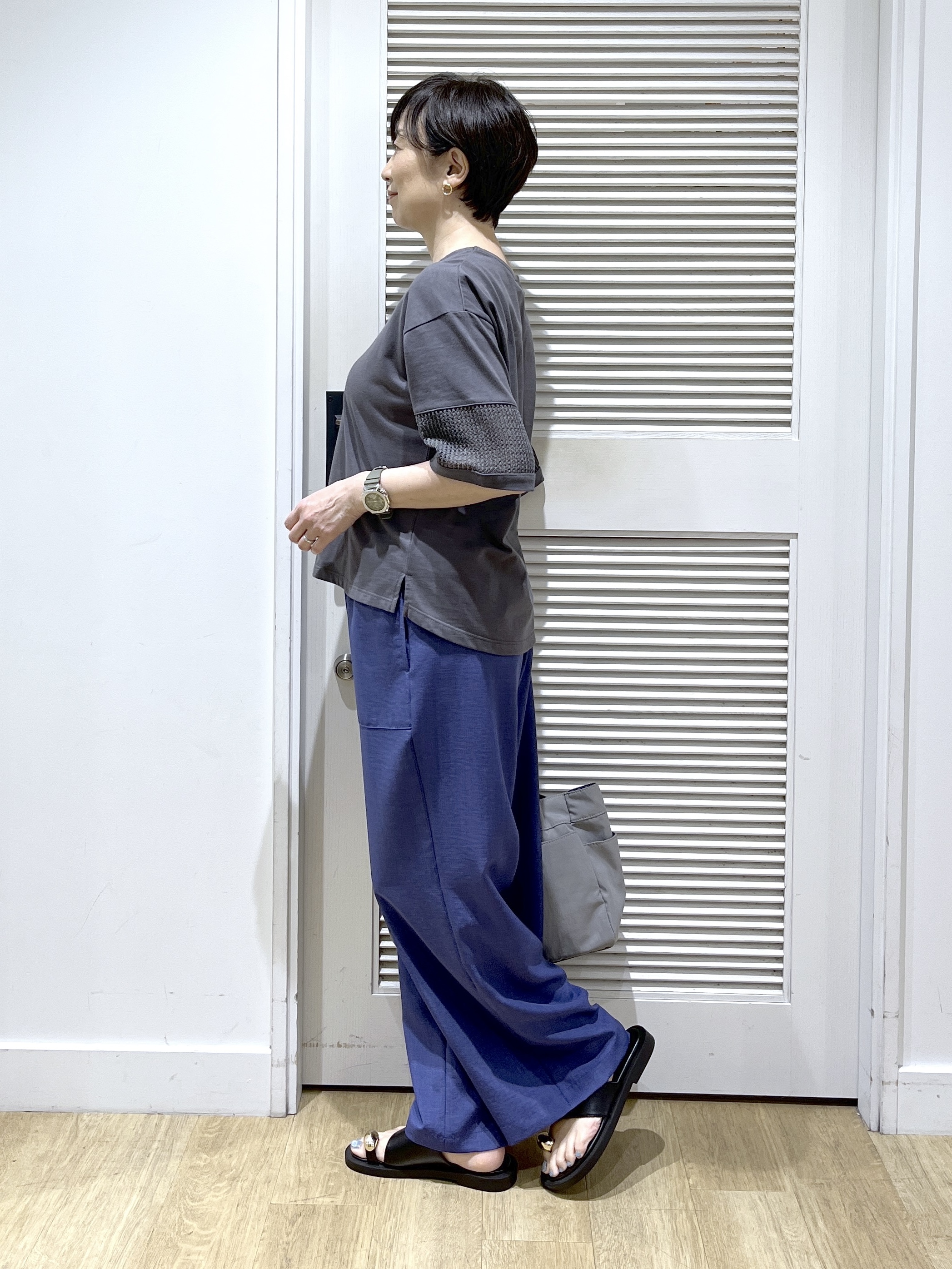 Miyazakiさんの「Dessin｜【接触冷感】メッシュレーススリーブプルオーバー」を使ったコーディネート