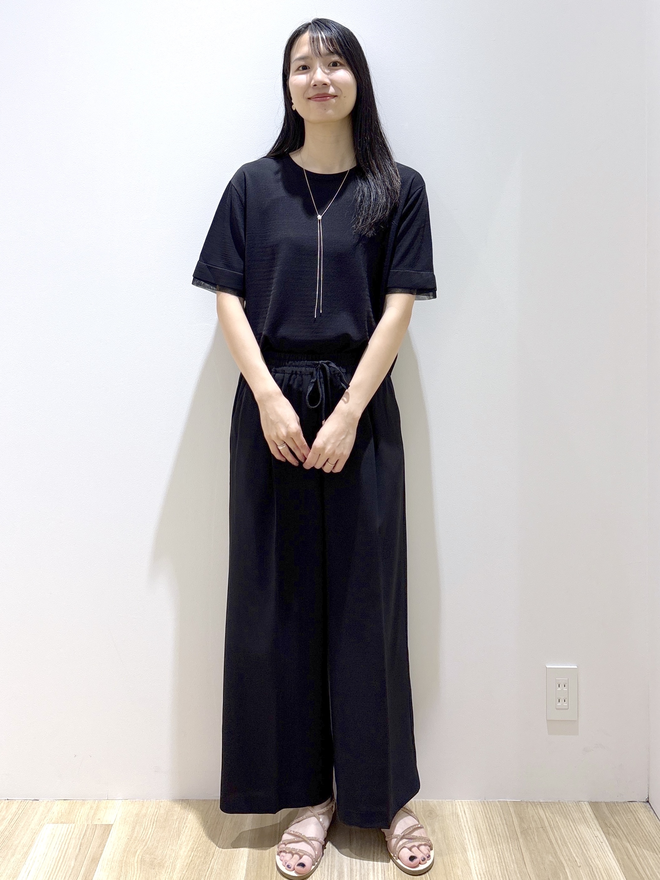 sachikoさんの「OPAQUE.CLIP｜【UV／接触冷感／抗ピル】シアー＆レイヤード風さらりニット《洗濯機OK》」を使ったコーディネート