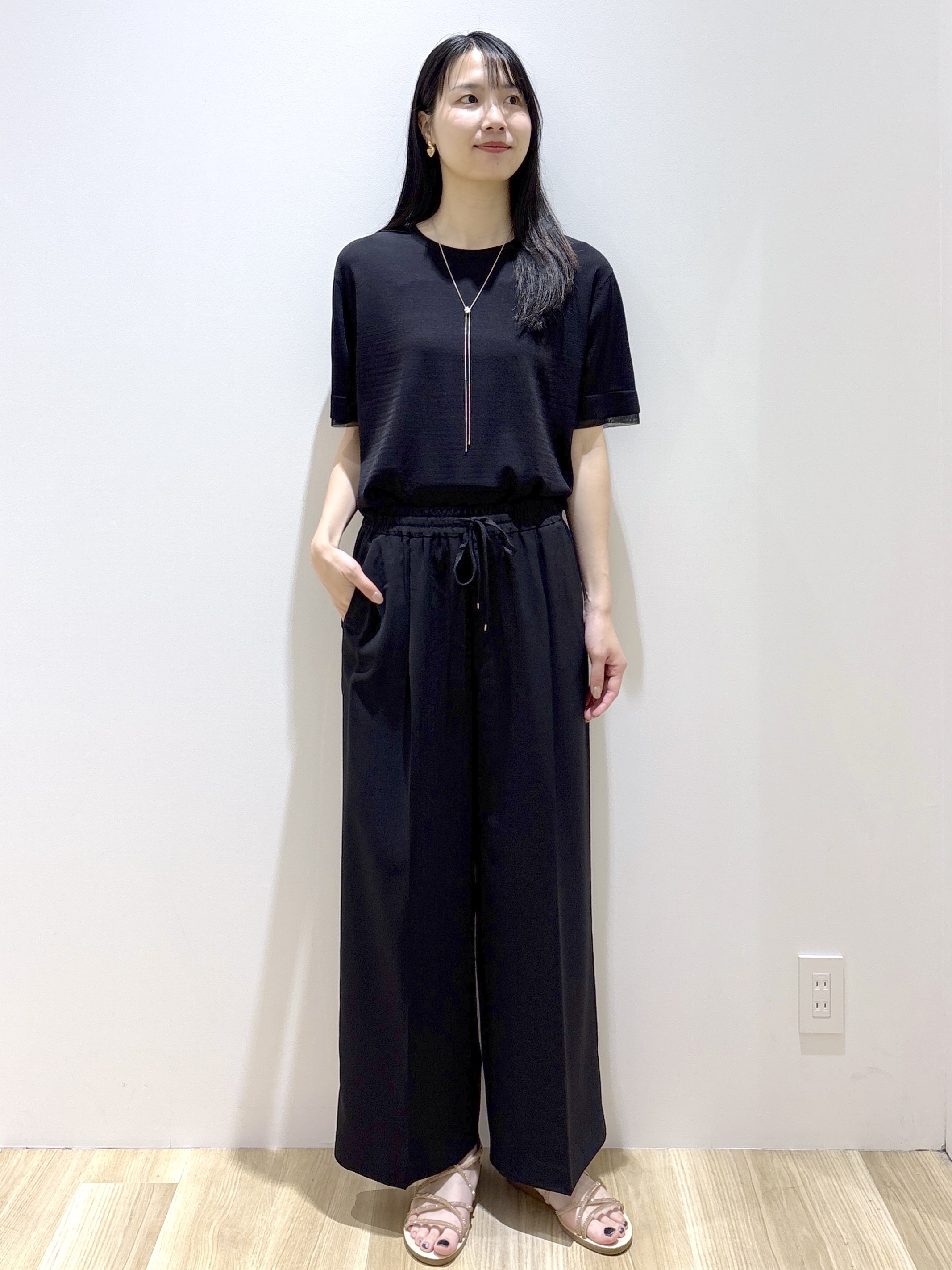 sachikoさんの「OPAQUE.CLIP｜【UV／接触冷感／抗ピル】シアー＆レイヤード風さらりニット《洗濯機OK》」を使ったコーディネート