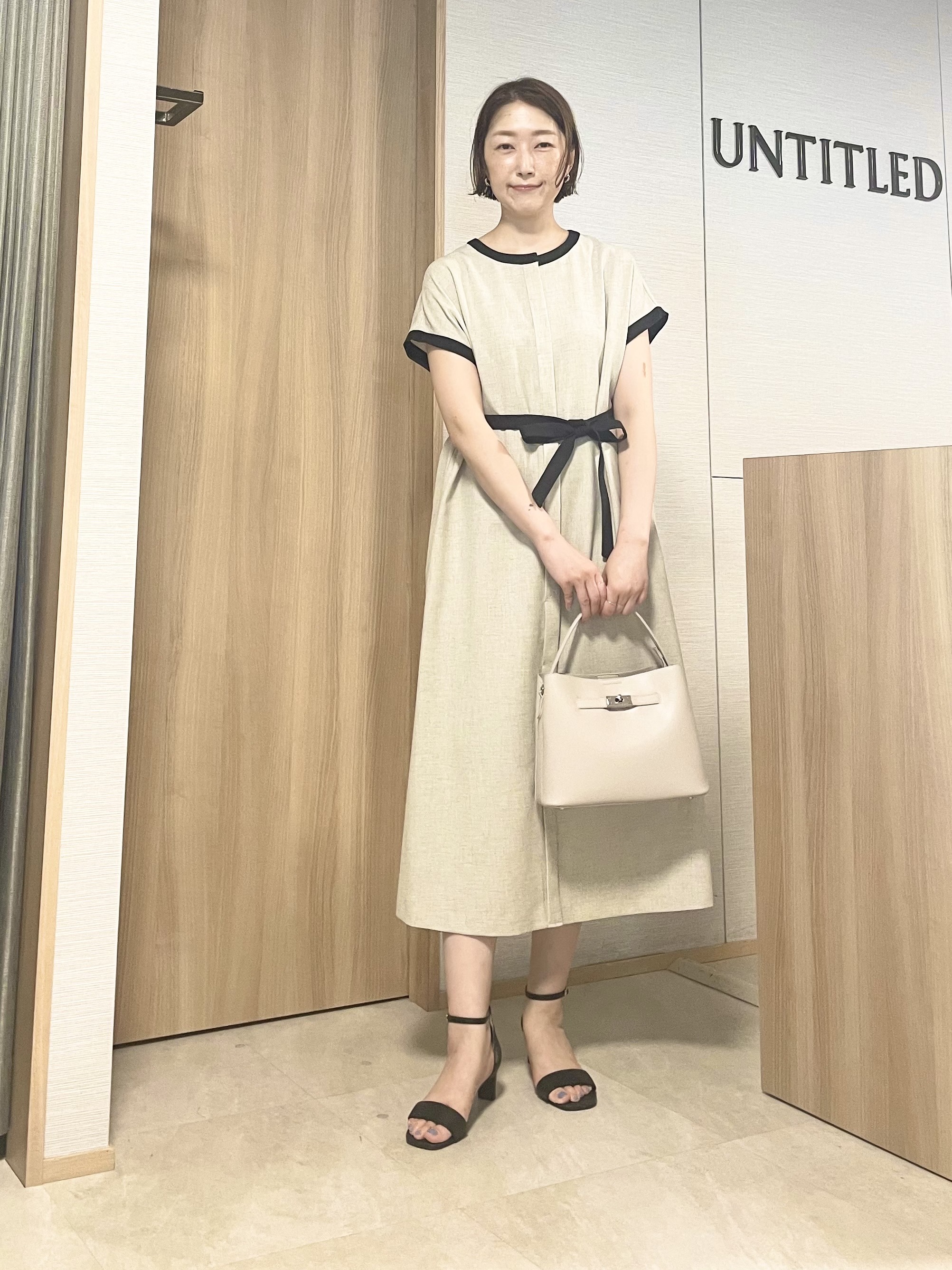aliceさんの「UNTITLED｜【接触冷感/UVカット/イージーケア】配色ラインワンピース」を使ったコーディネート