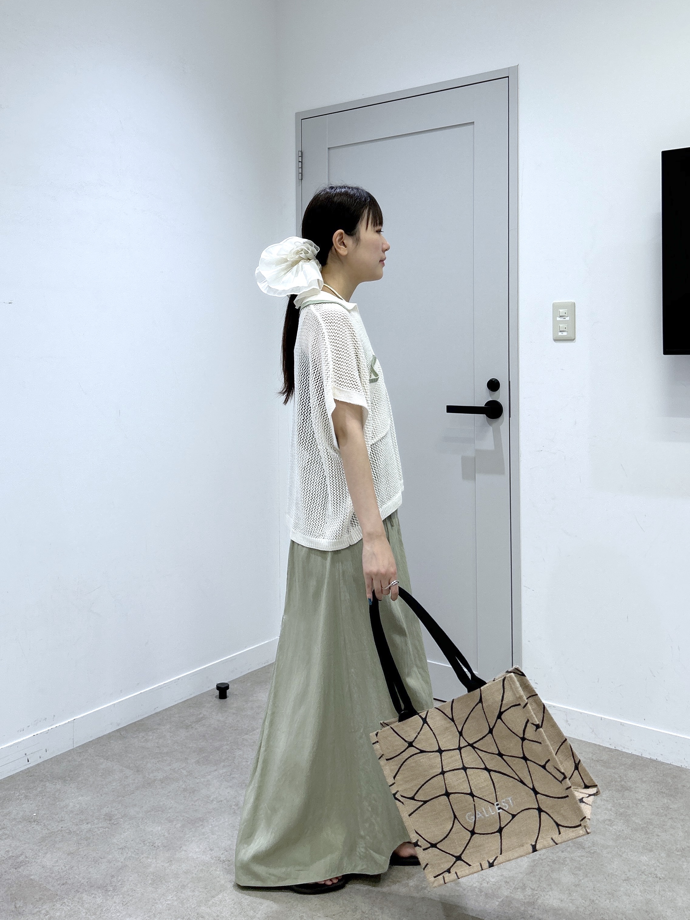 Renoさんの「INDIVI｜メッシュポロドルマンニット」を使ったコーディネート