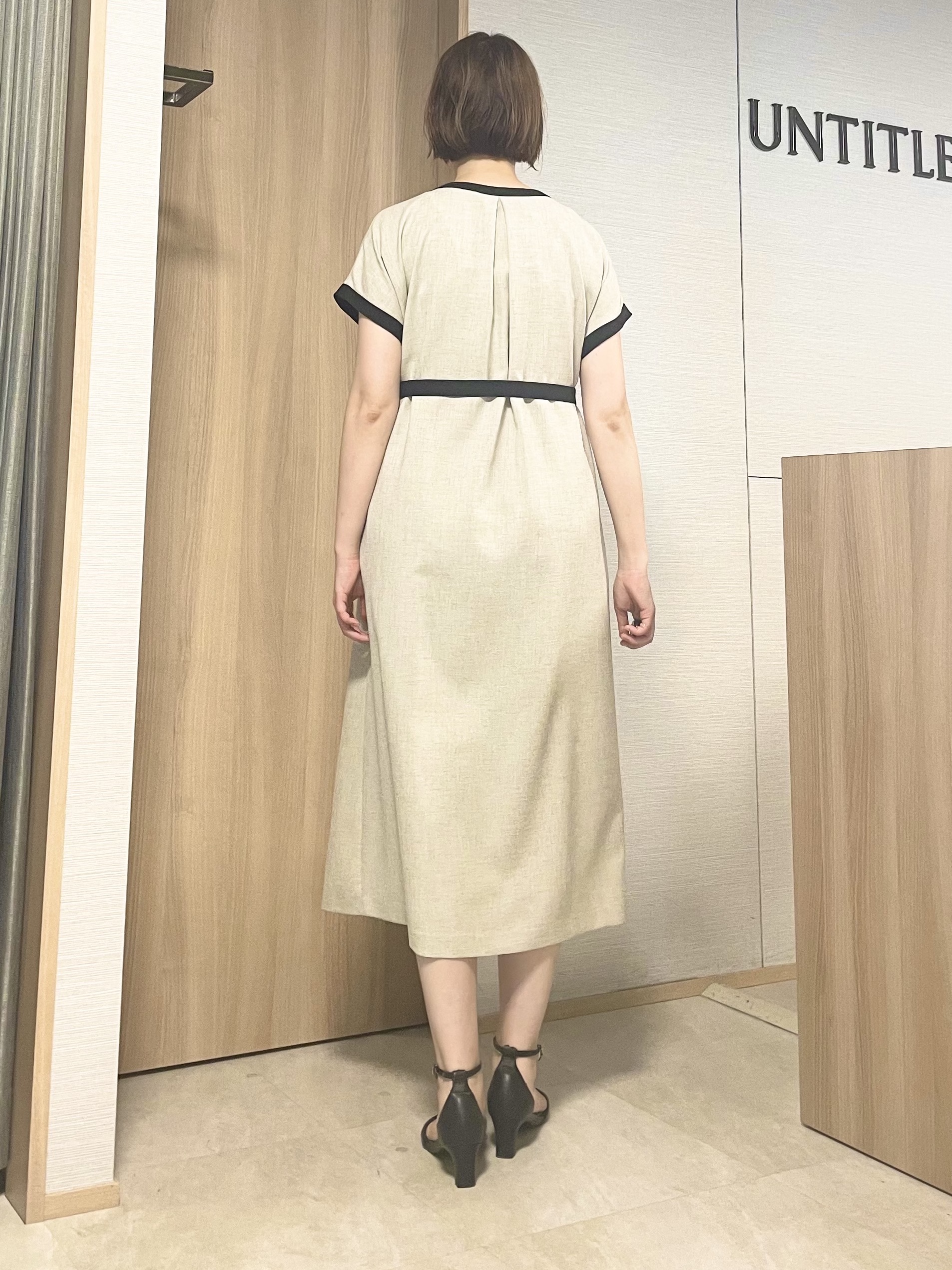 aliceさんの「UNTITLED｜【接触冷感/UVカット/イージーケア】配色ラインワンピース」を使ったコーディネート