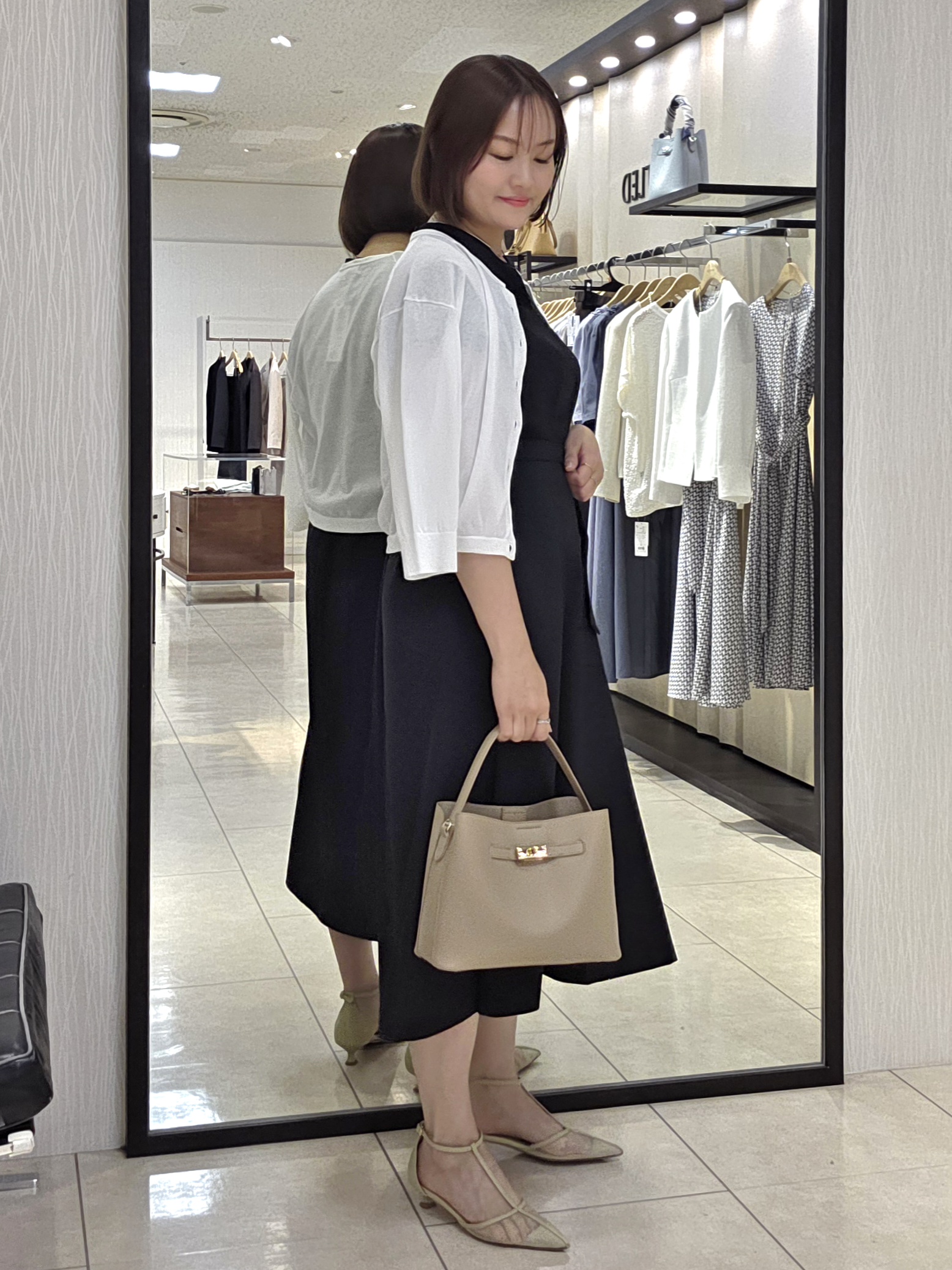 naokoさんの「UNTITLED｜【UV/接触冷感/遮熱/通気性】スラブバンドカラーワンピース」を使ったコーディネート