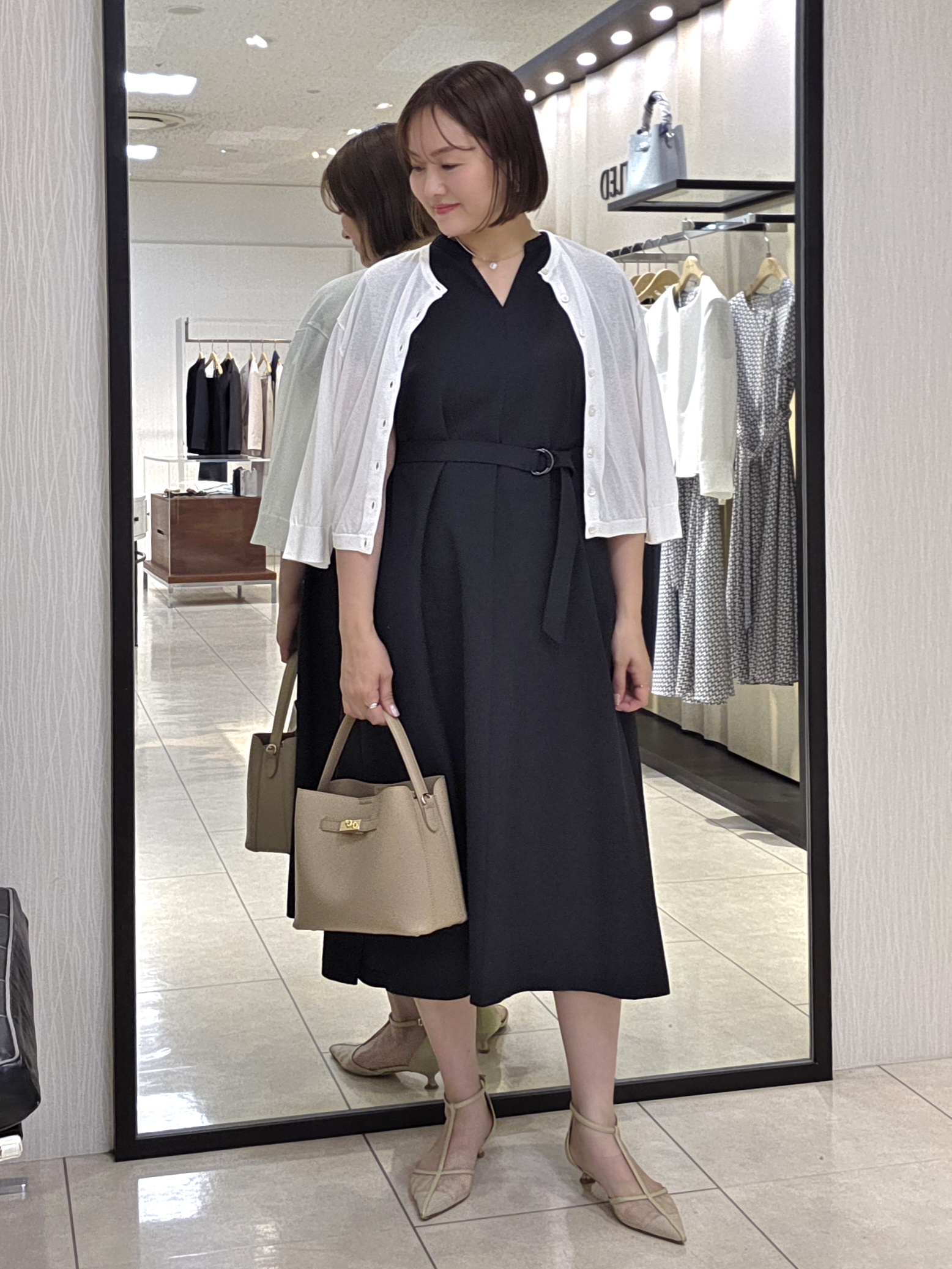 naokoさんの「UNTITLED｜【UV/接触冷感/遮熱/通気性】スラブバンドカラーワンピース」を使ったコーディネート