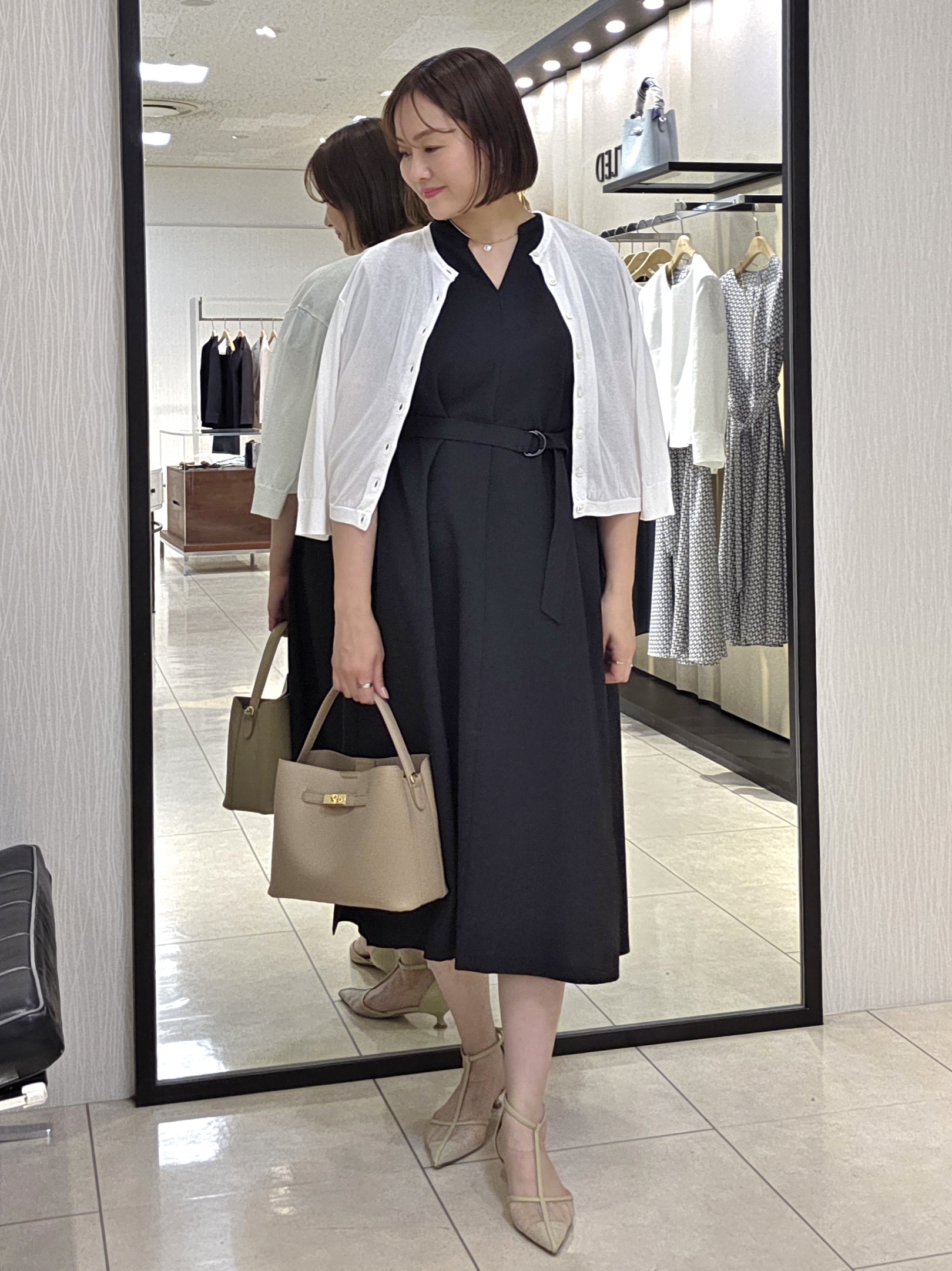 naokoさんの「UNTITLED｜【UV/接触冷感/遮熱/通気性】スラブバンドカラーワンピース」を使ったコーディネート
