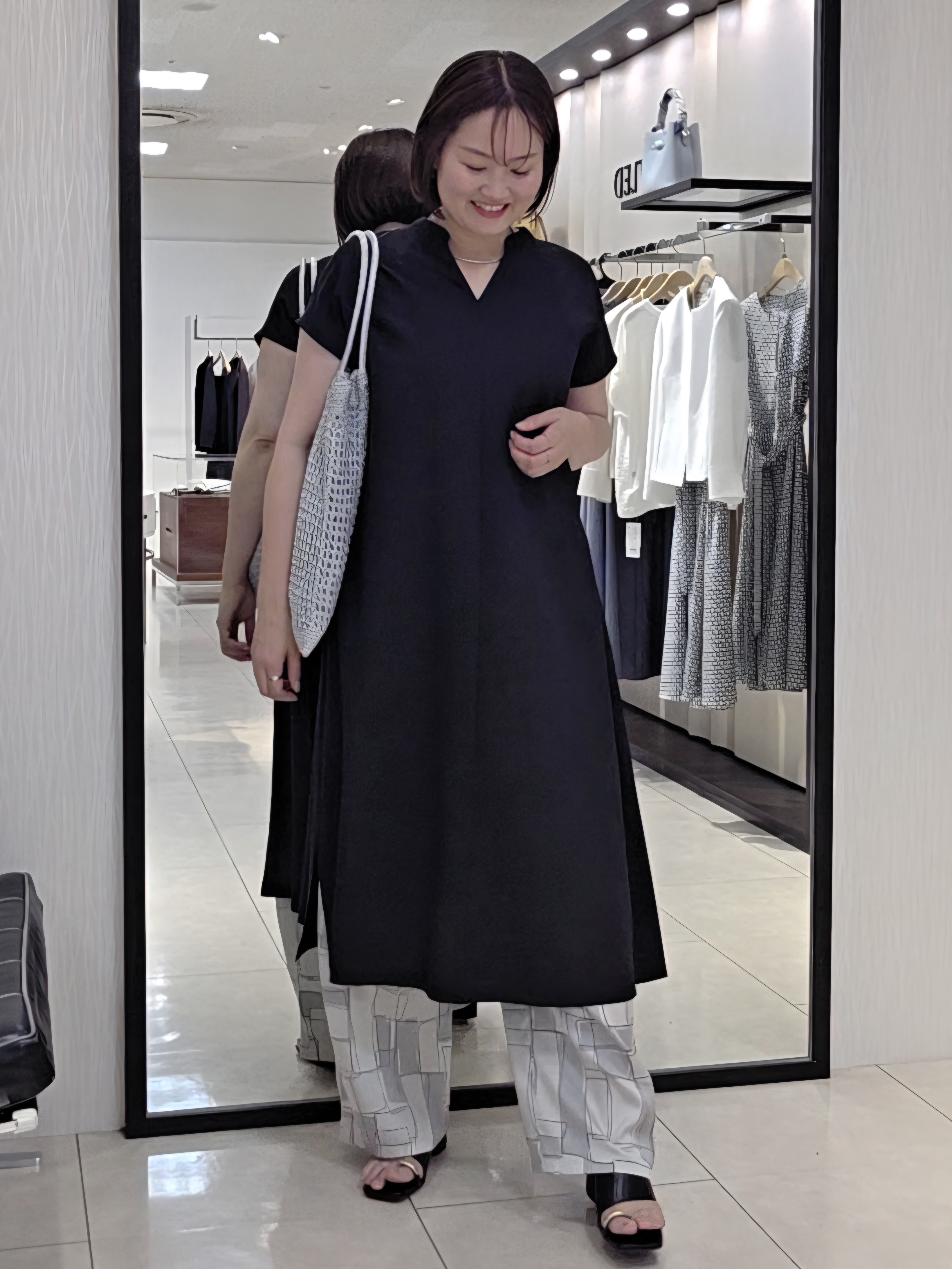 naokoさんの「UNTITLED｜【UV/接触冷感/遮熱/通気性】スラブバンドカラーワンピース」を使ったコーディネート