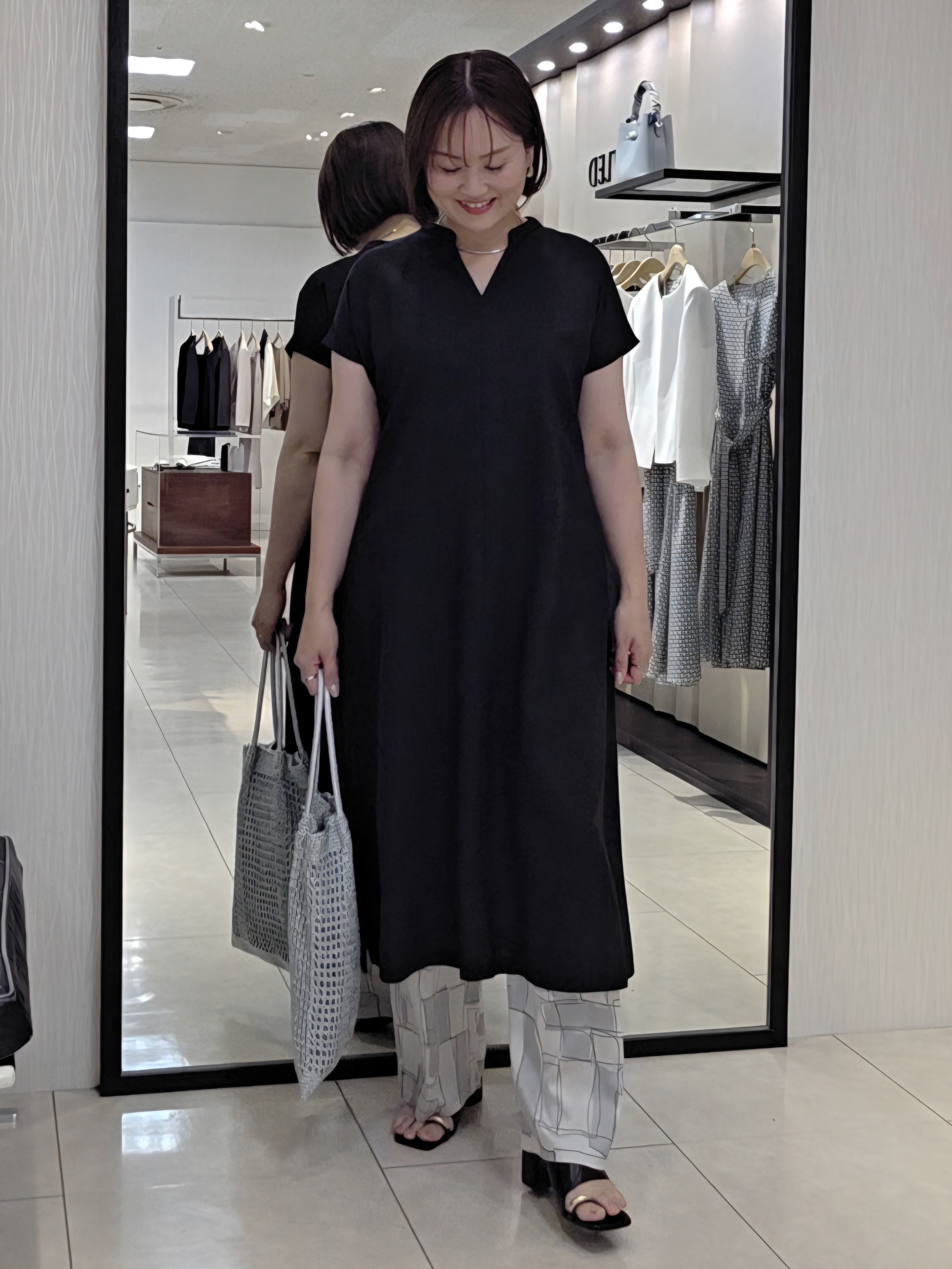 naokoさんの「UNTITLED｜【UV/接触冷感/遮熱/通気性】スラブバンドカラーワンピース」を使ったコーディネート