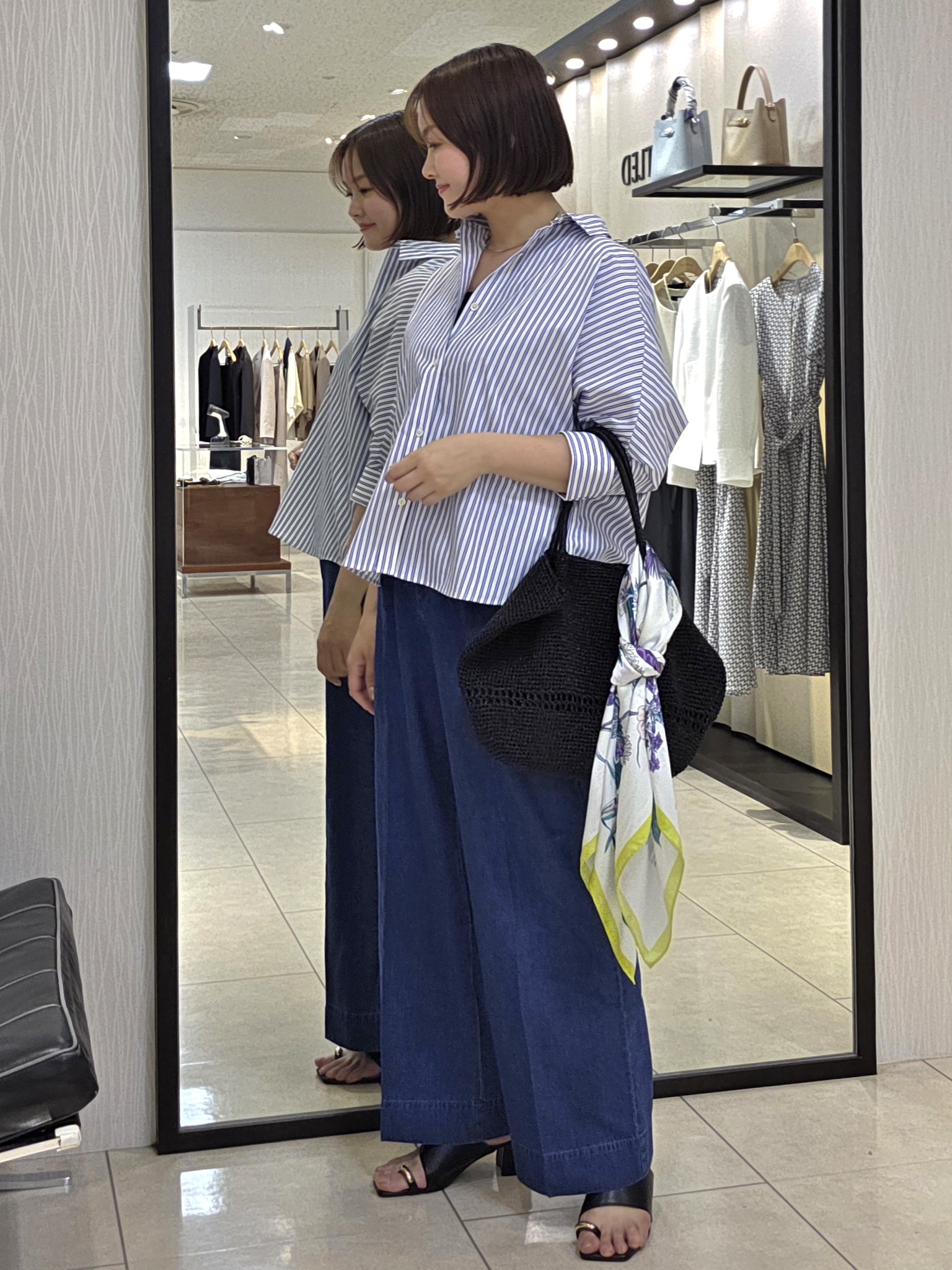 naokoさんの「UNTITLED｜【接触冷感/吸水速乾/UVカット】ドルマンスリーブシャツ」を使ったコーディネート