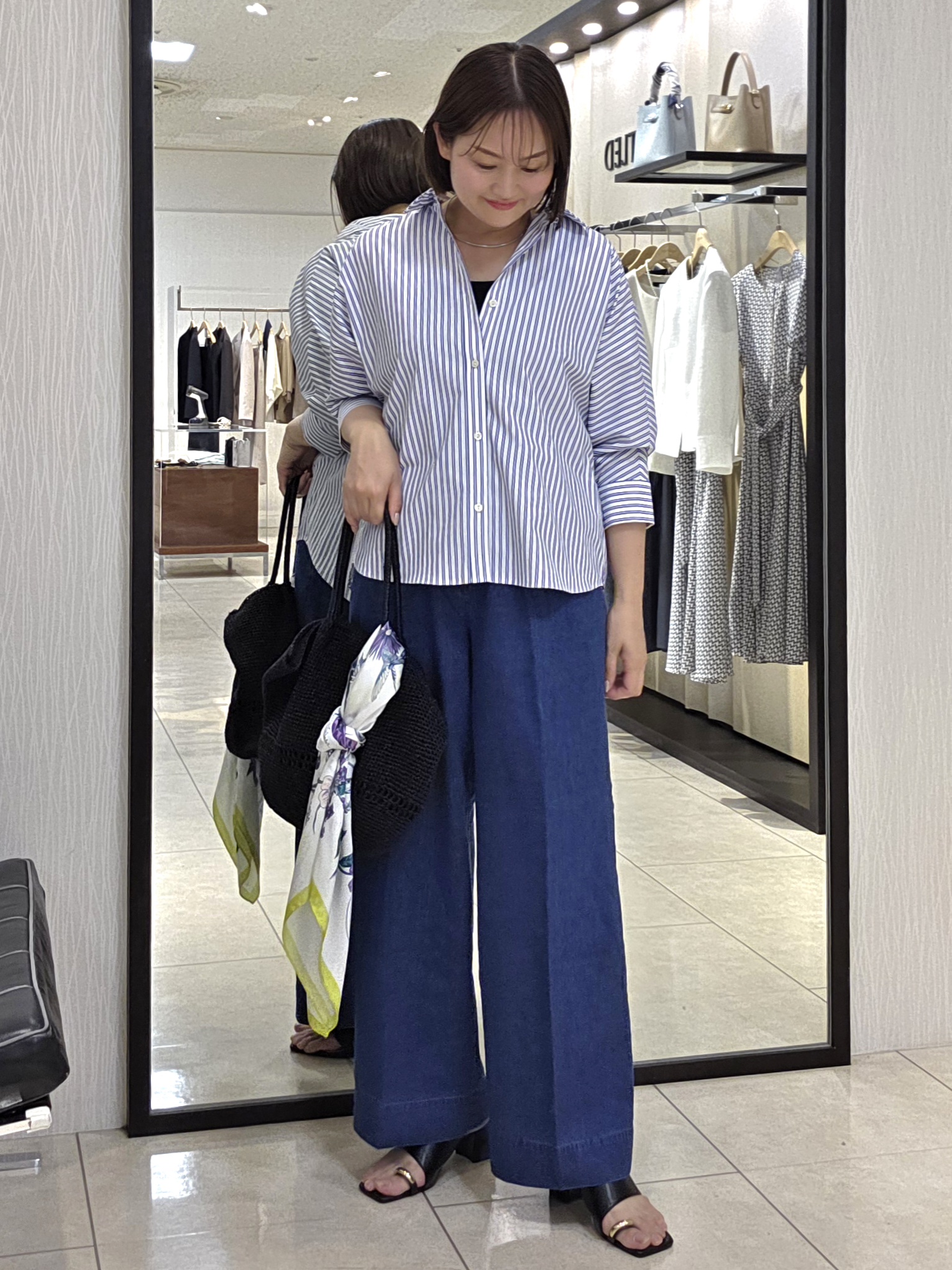 naokoさんの「UNTITLED｜【接触冷感/吸水速乾/UVカット】ドルマンスリーブシャツ」を使ったコーディネート