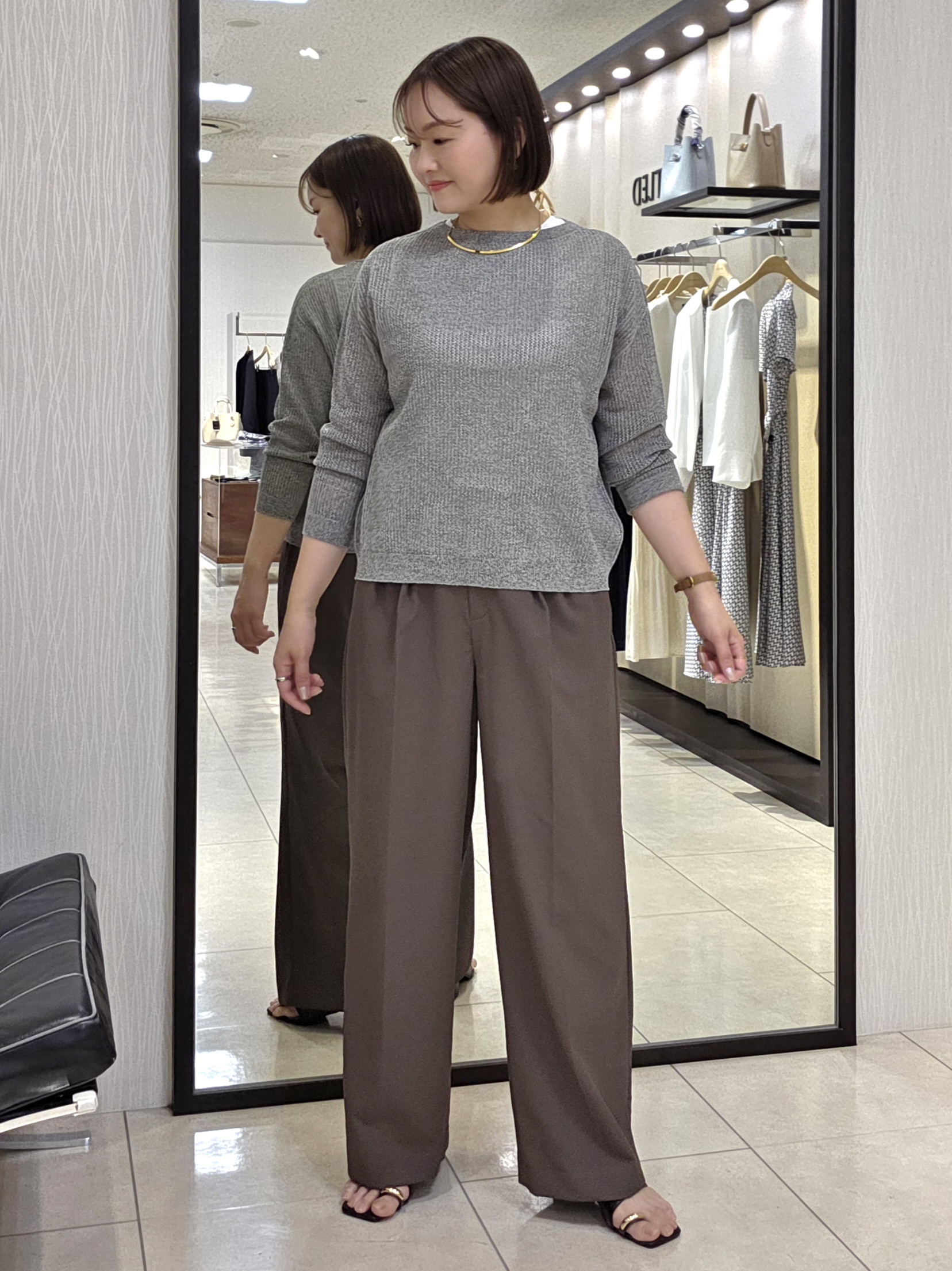 naokoさんの「UNTITLED｜◆シアーメッシュニット」を使ったコーディネート