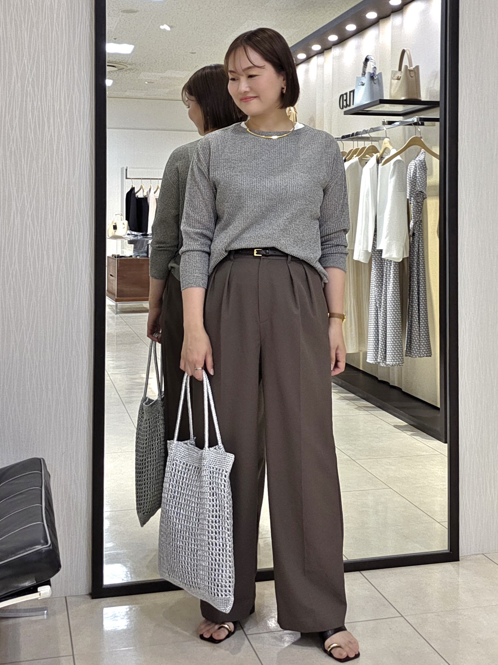 naokoさんの「UNTITLED｜◆シアーメッシュニット」を使ったコーディネート