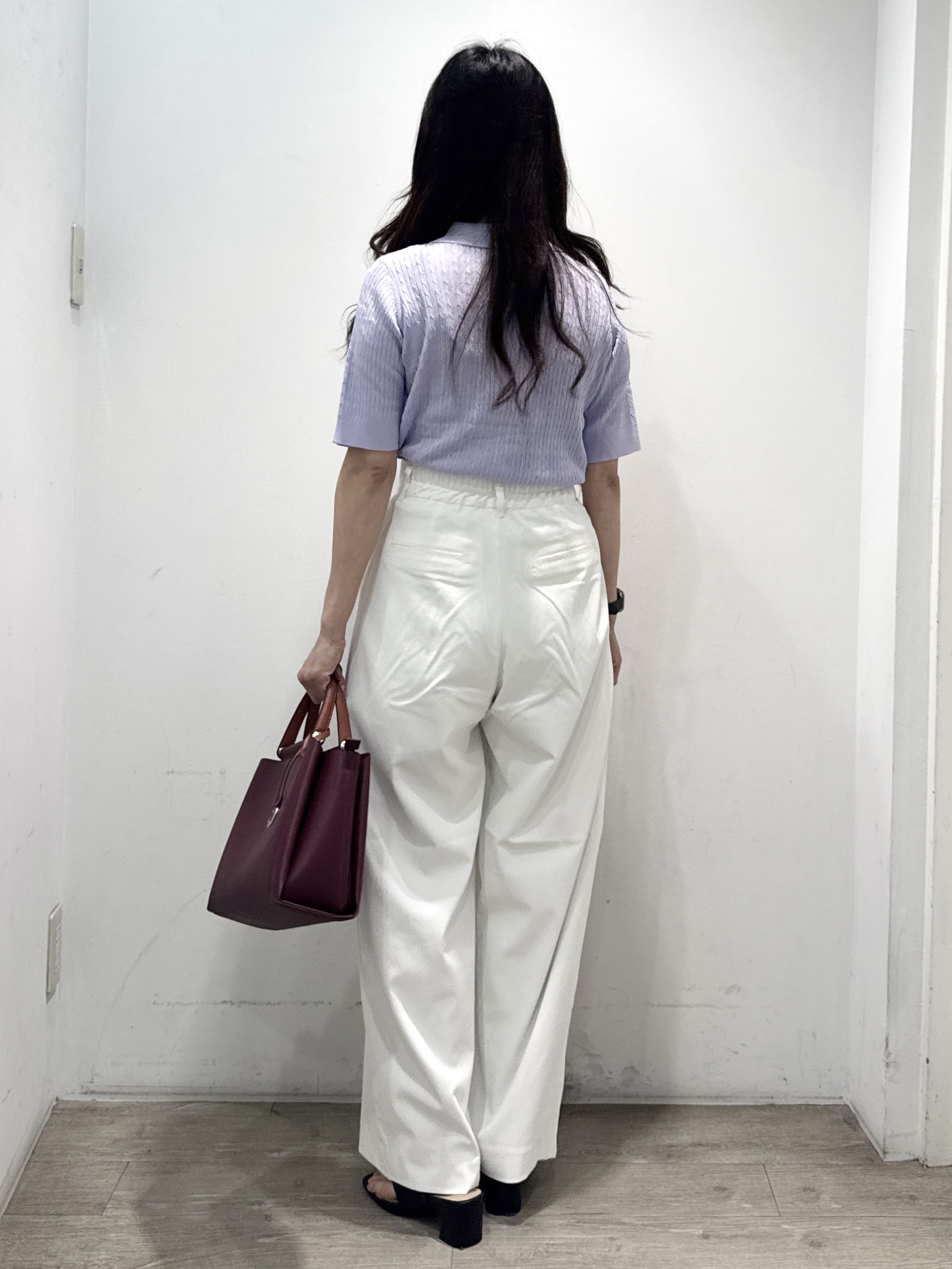 yuicciさんの「OPAQUE.CLIP｜【UV／接触冷感】ケーブルポロニット《洗濯機OK／抗ピル》」を使ったコーディネート
